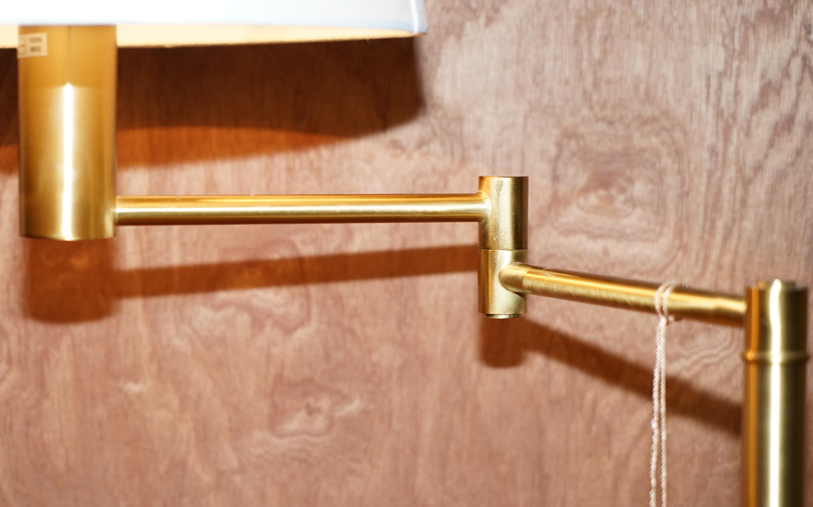Stunning Pair of Ralph Lauren Gilt Brass Articulated Table Desk Lamps 1