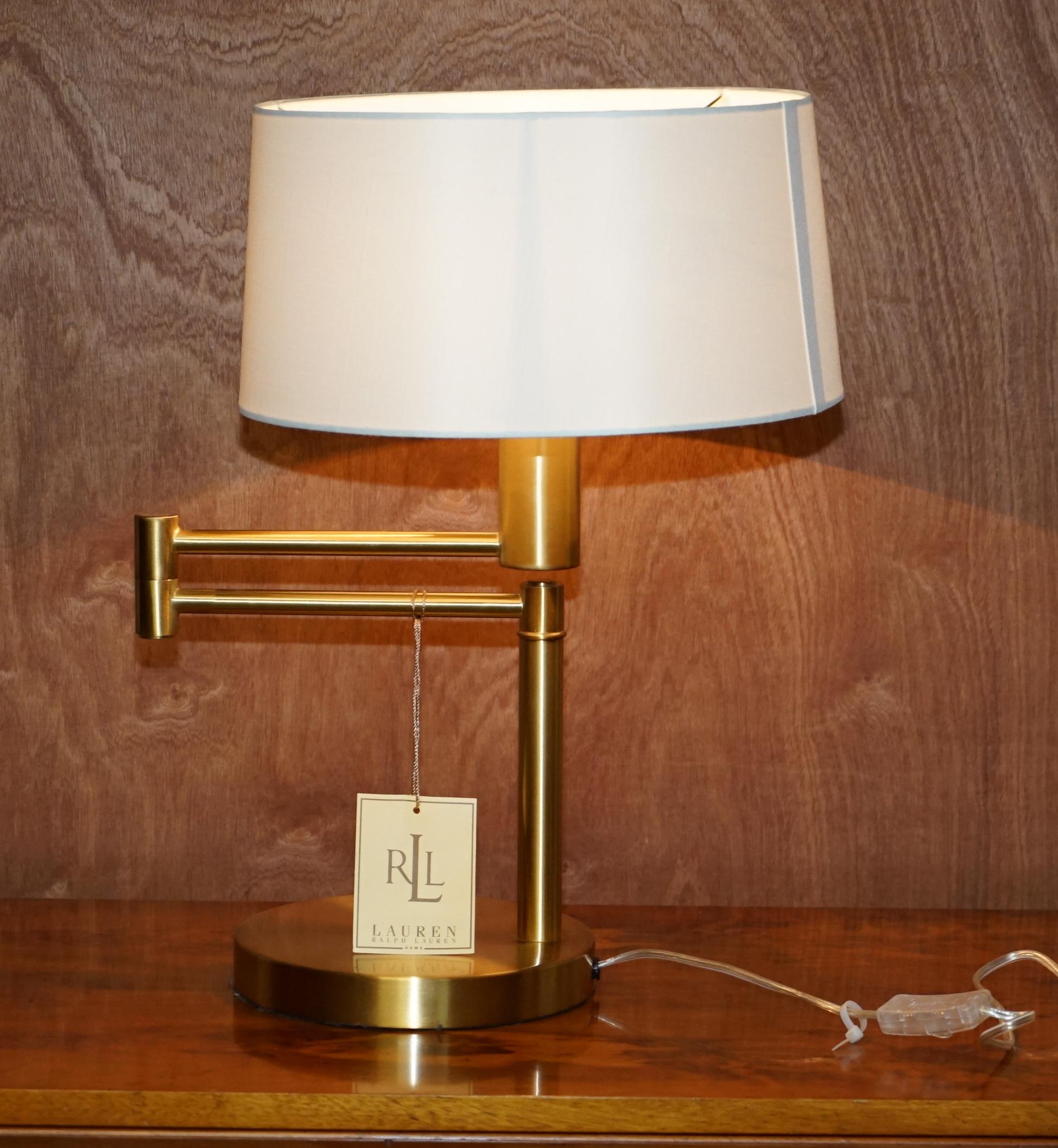 We are delighted to offer for sale this lovely pair of brand new Ralph Lauren Home gilt brass articulated lamps with shades

A good looking and decorative pair, they are brand new with original tags, the bulbs are not included

These lamps have