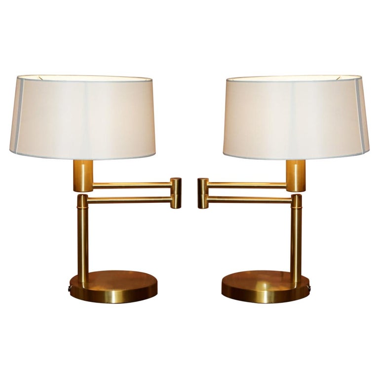 Stunning Pair of Ralph Lauren Gilt Brass Articulated Table Desk Lamps at  1stDibs