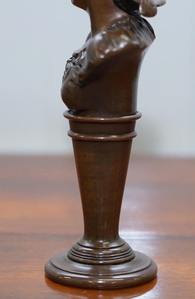 Stunning Pair of Rare Original Victorian Solid Miniature Bronze Bust