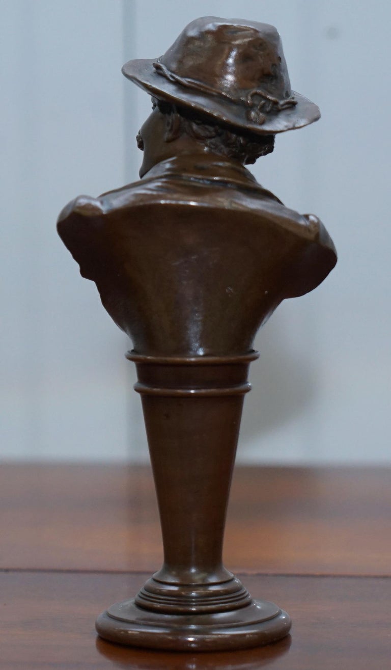 Stunning Pair of Rare Original Victorian Solid Miniature Bronze Bust