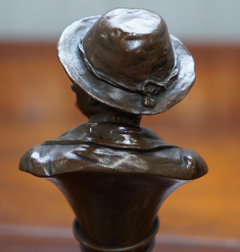 Stunning Pair of Rare Original Victorian Solid Miniature Bronze Bust