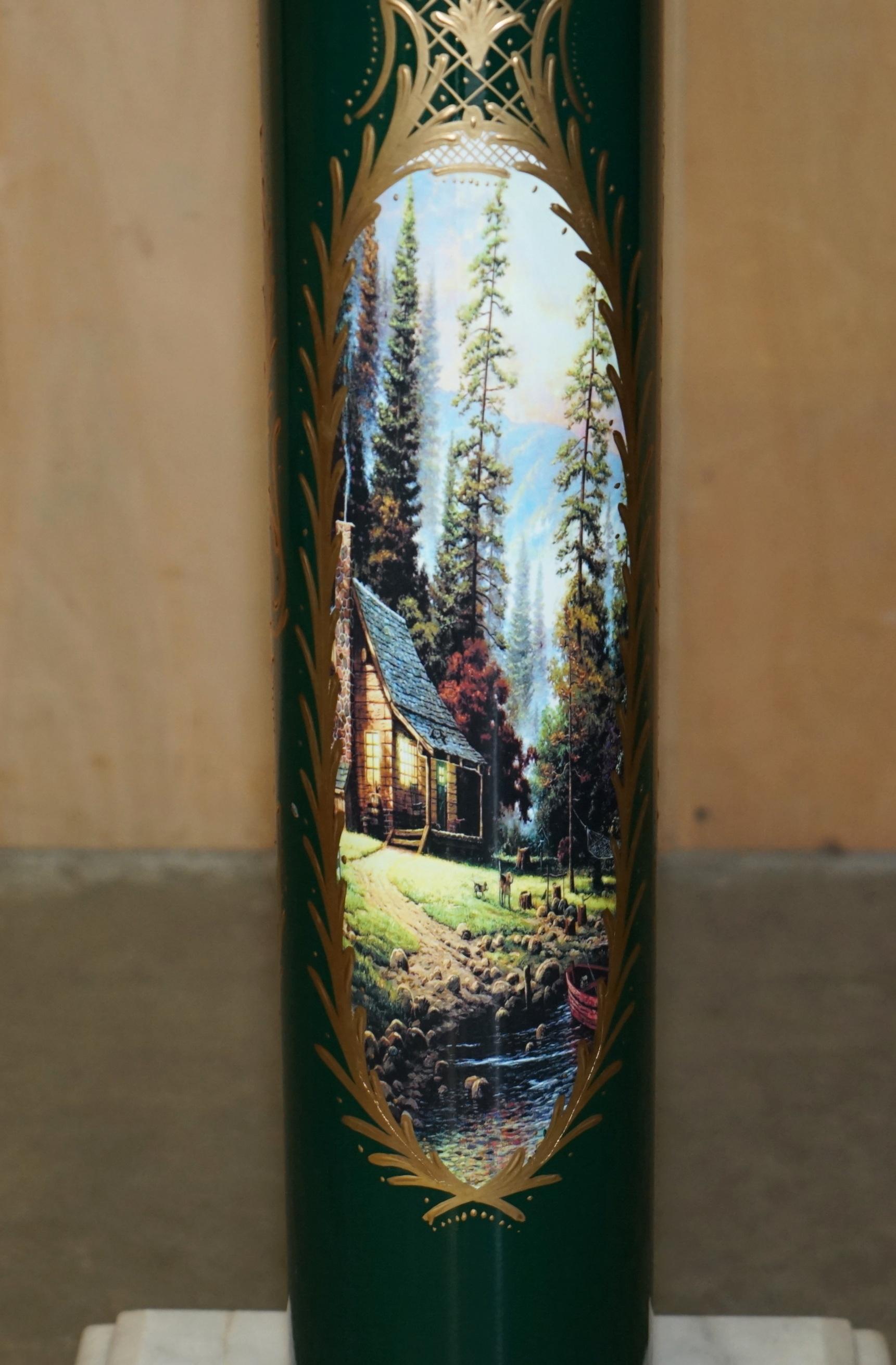 STUNNiNG PAAR KÖNIGLICHER ITALIENISCHER CARRARA-MARBEL & ENAMEL-LACKIERTE BRASS-SÄULEN im Angebot 12
