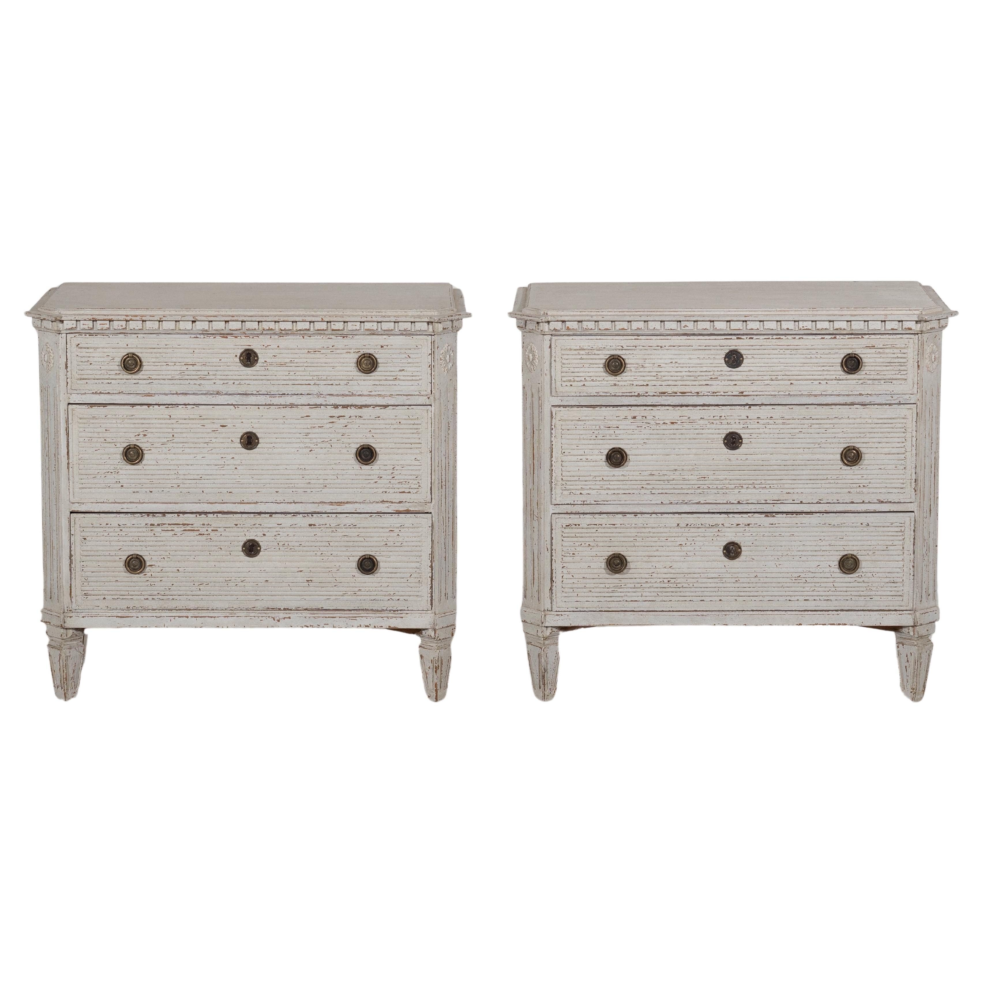 Stunning pair of Scandinavian chests, 19th C. For Sale