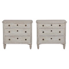 Antique Stunning pair of Scandinavian chests, 19th C.