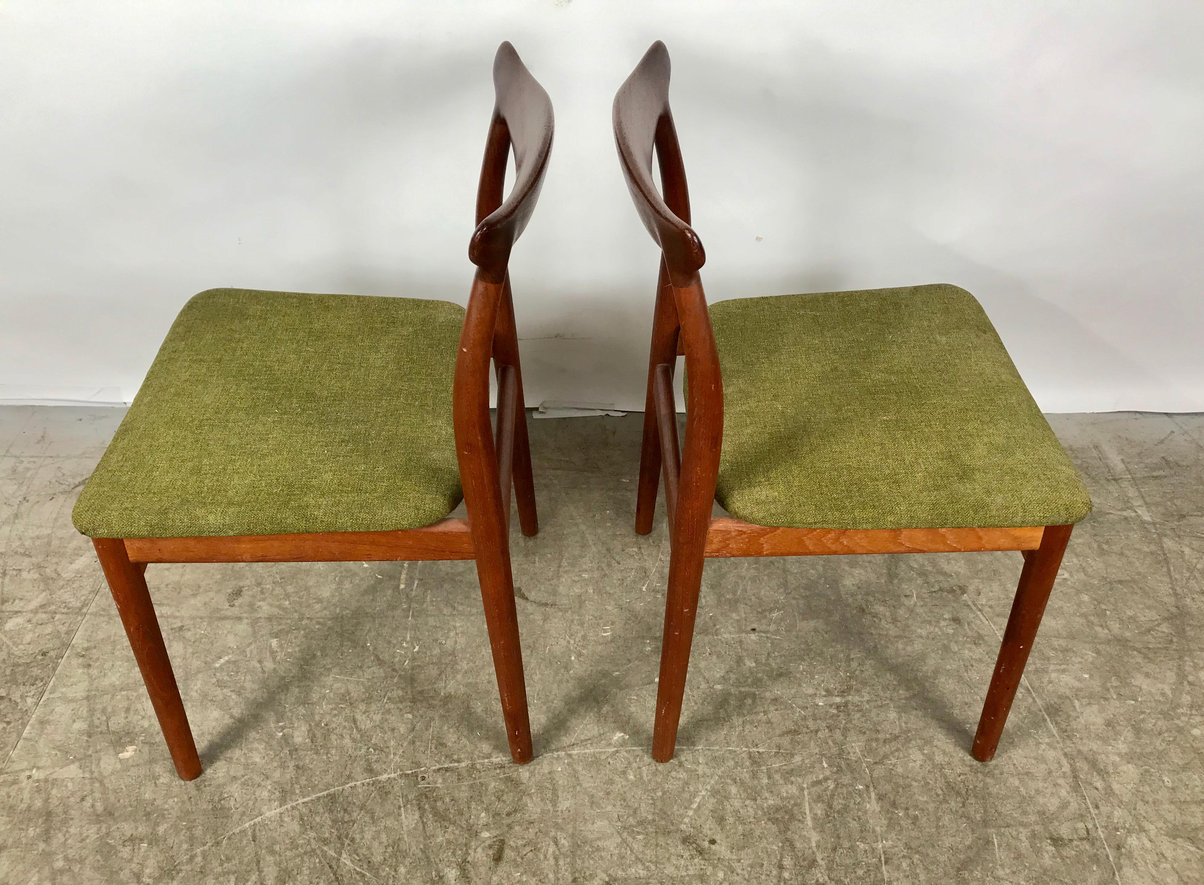 Danois Superbe paire de chaises d'appoint sculpturales, Arne Vodder pour Vamo Sonderborg Pv en vente