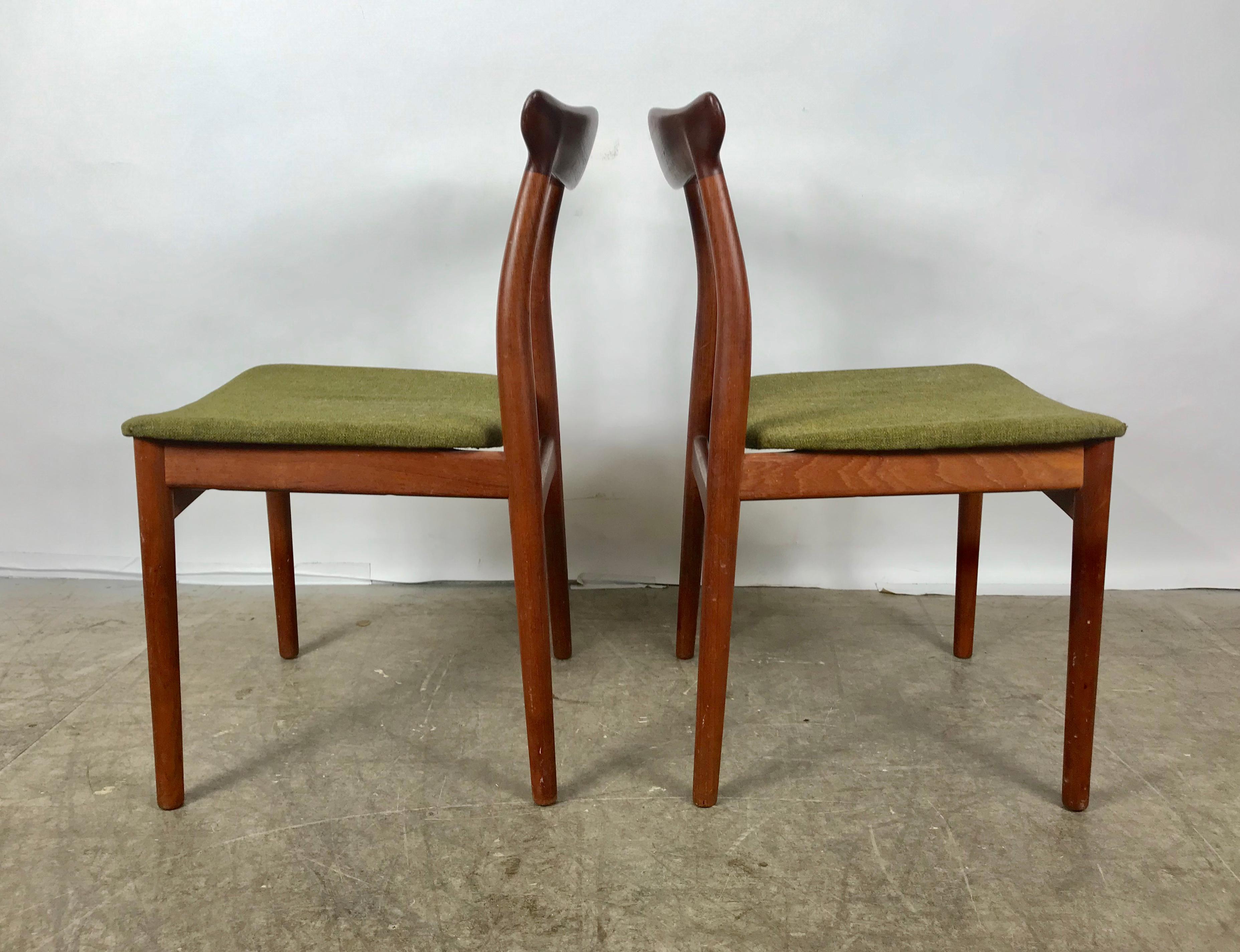 Danish Stunning Pair of Sculptural Side Chairs, Arne Vodder for Vamo Sonderborg Pv For Sale