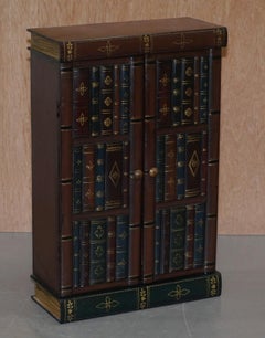 Stunning Pair of Side End Lamp Wine Table Sized Faux Book Library Study Cabinets