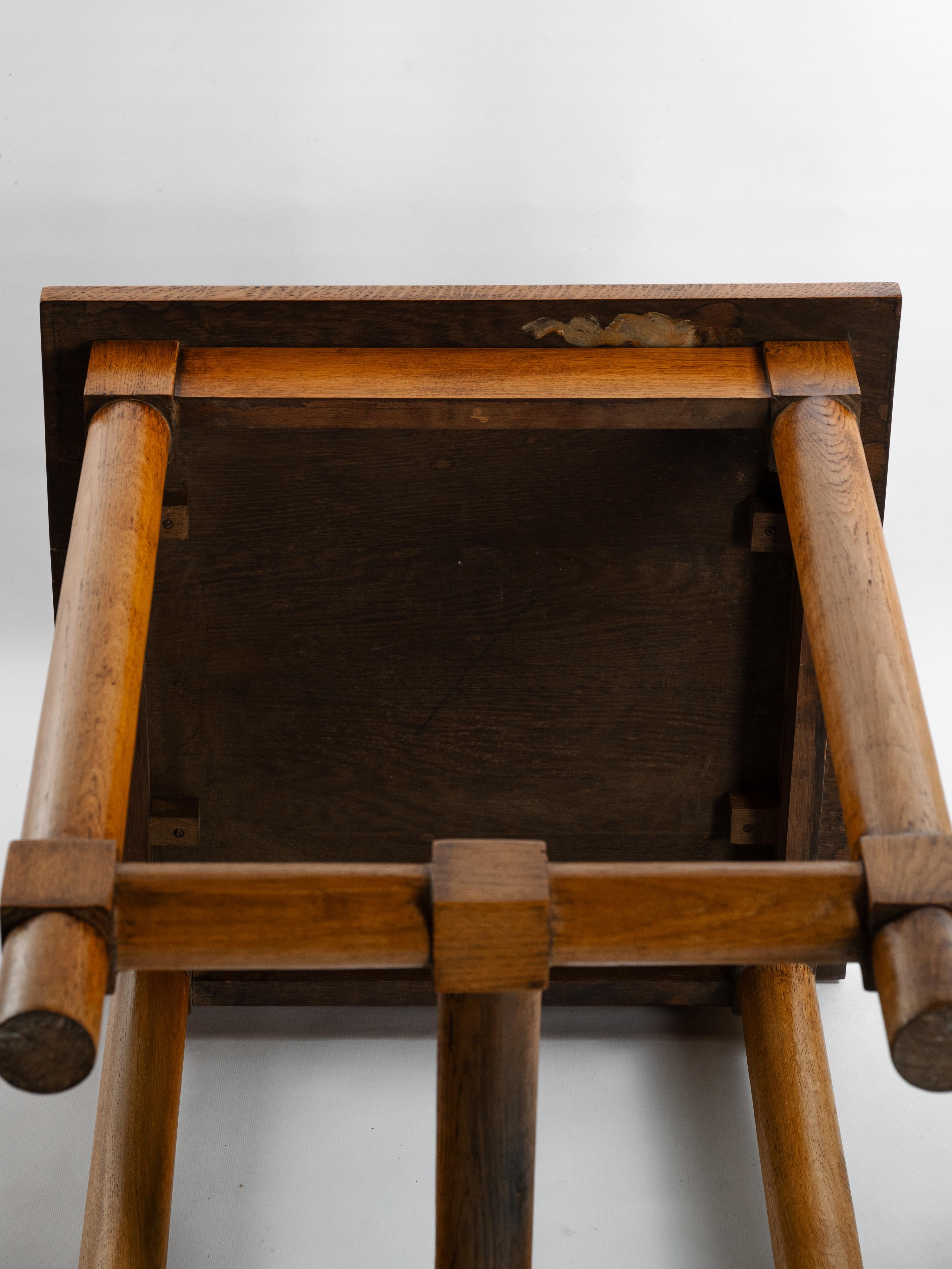 Stunning pair of Side Table in solid wood by Jacques Adnet 6