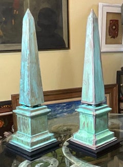Stunning Pair of Solid Brass Obelisks - A Touch of Ancient Elegance