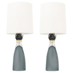 Stunning Pair of Sommerso Glass "Brilli" Table Lamps