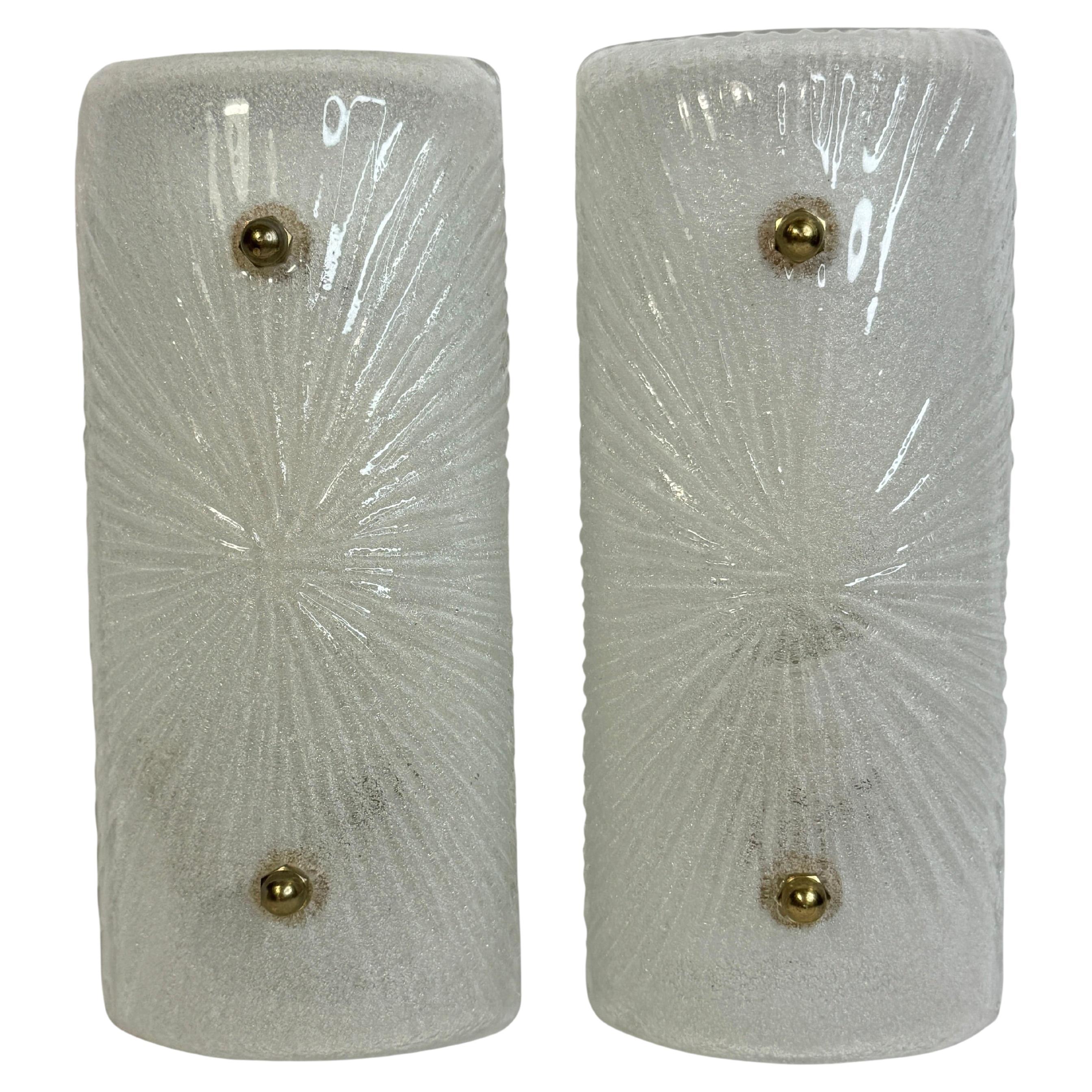 Atemberaubendes Paar von Murano-Glas-Leuchten mit Sternenmuster, Italien, 1970er Jahre im Angebot