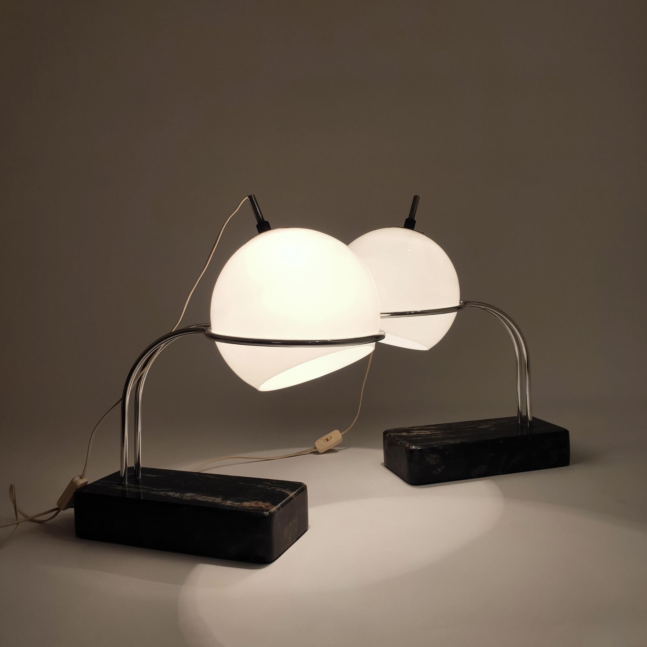 Metal Stunning pair of table lamps from Joan Antoni Blanc for Tramo, Spain, 1960s For Sale