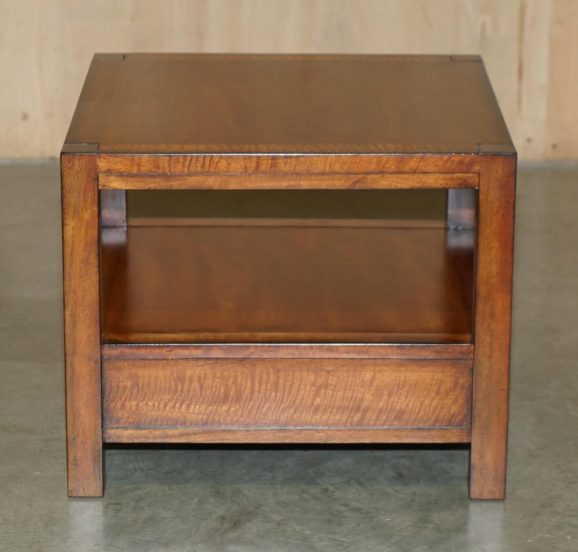 STUNNING PAIR OF TWO TIER MILITARY CAMPAIGN SiDE END TABLES LARGE SINGLE DRAWERS For Sale 10
