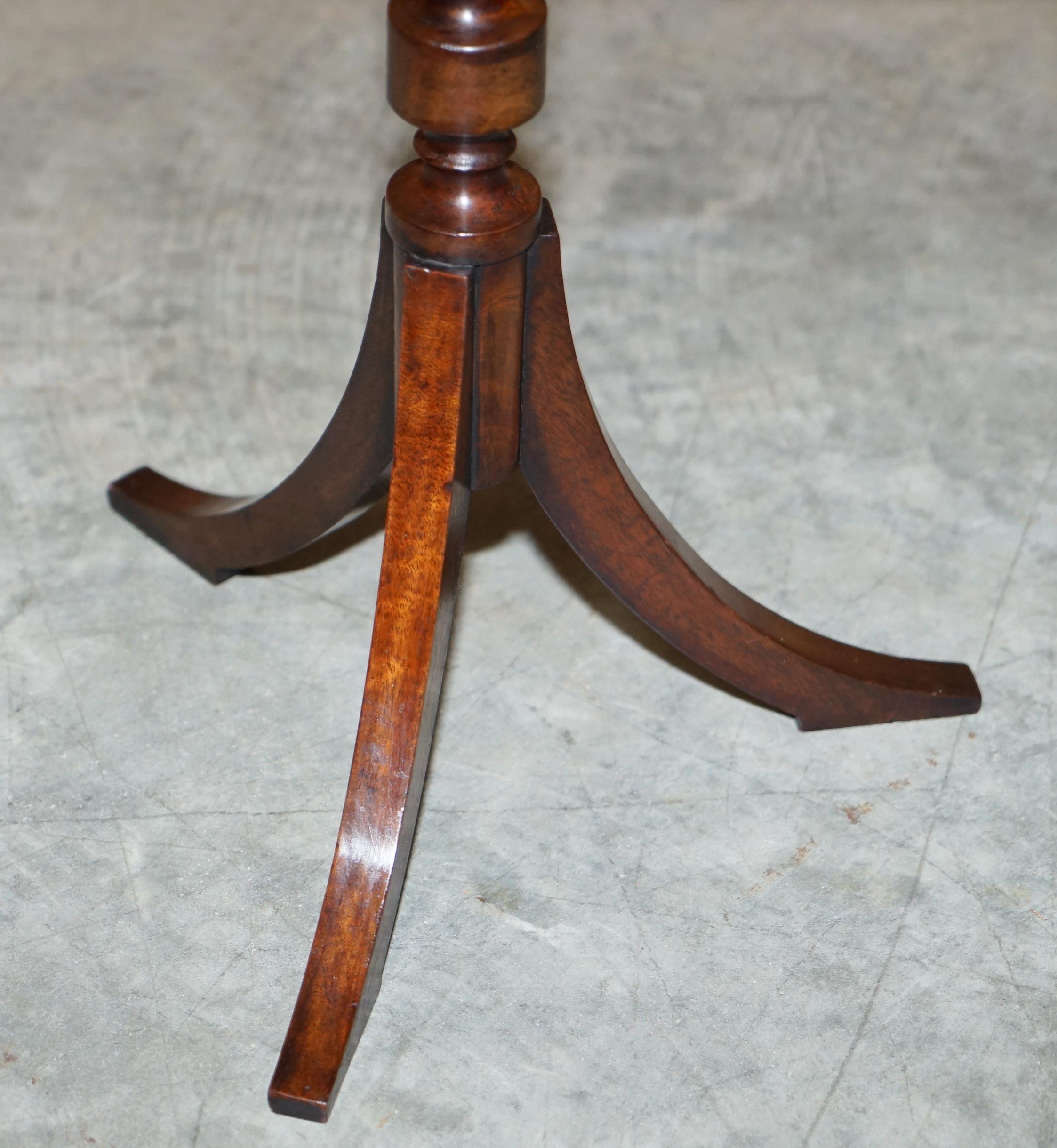 Stunning Pair of Victorian Hardwood Ring Turned Tripod Side End Lamp Wine Tables 1
