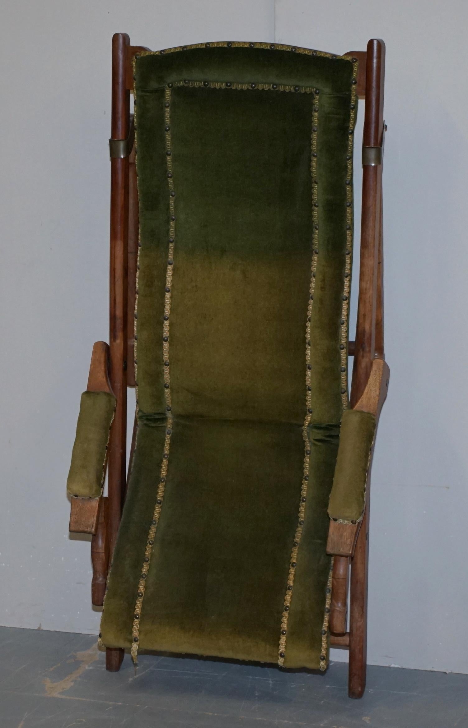 Superbe paire de chaises pliantes de campagne militaires victoriennes Steamer Liner Pieces en vente 2