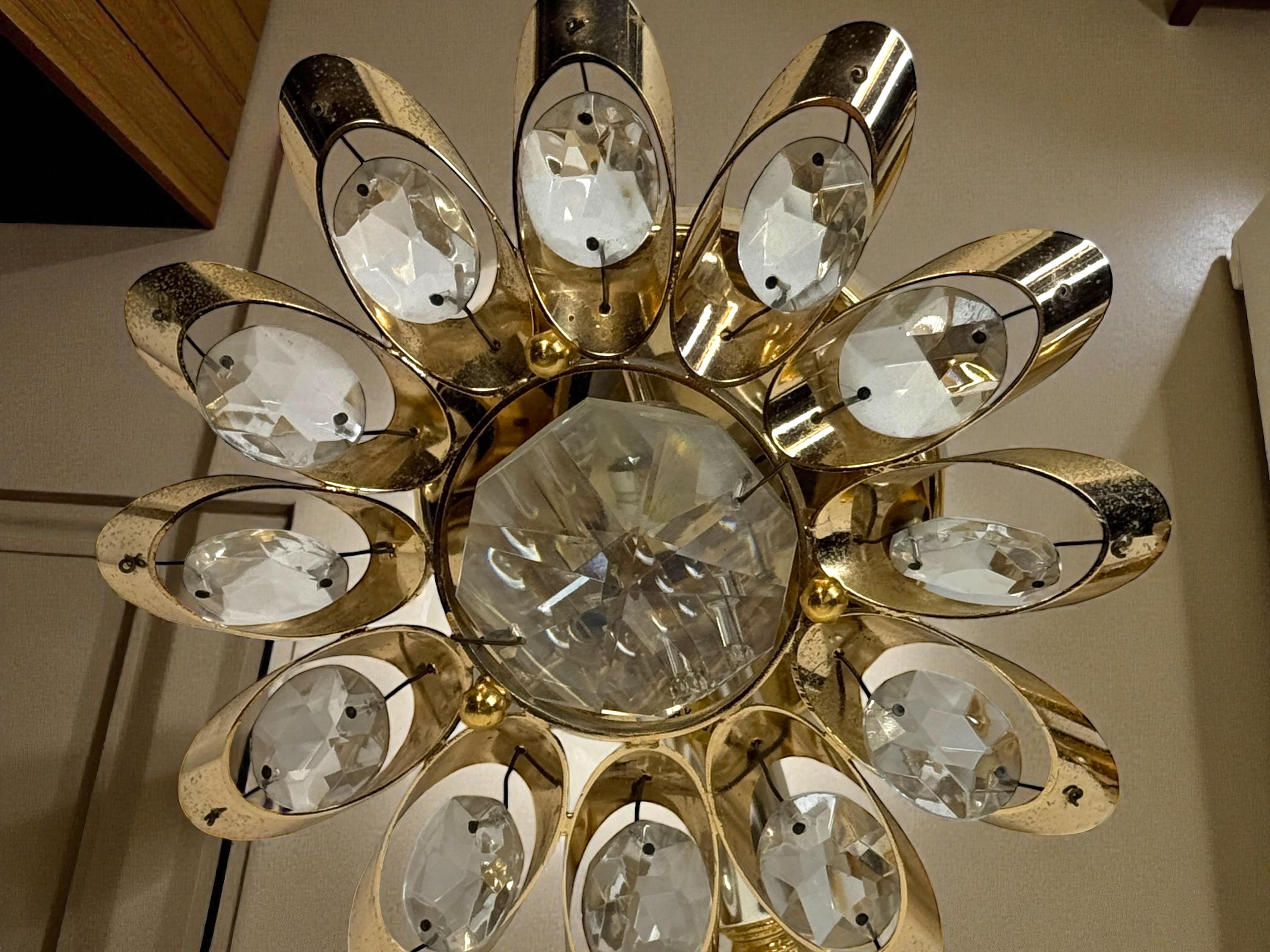 Stupefacente coppia di lampade a fiore in cristallo 