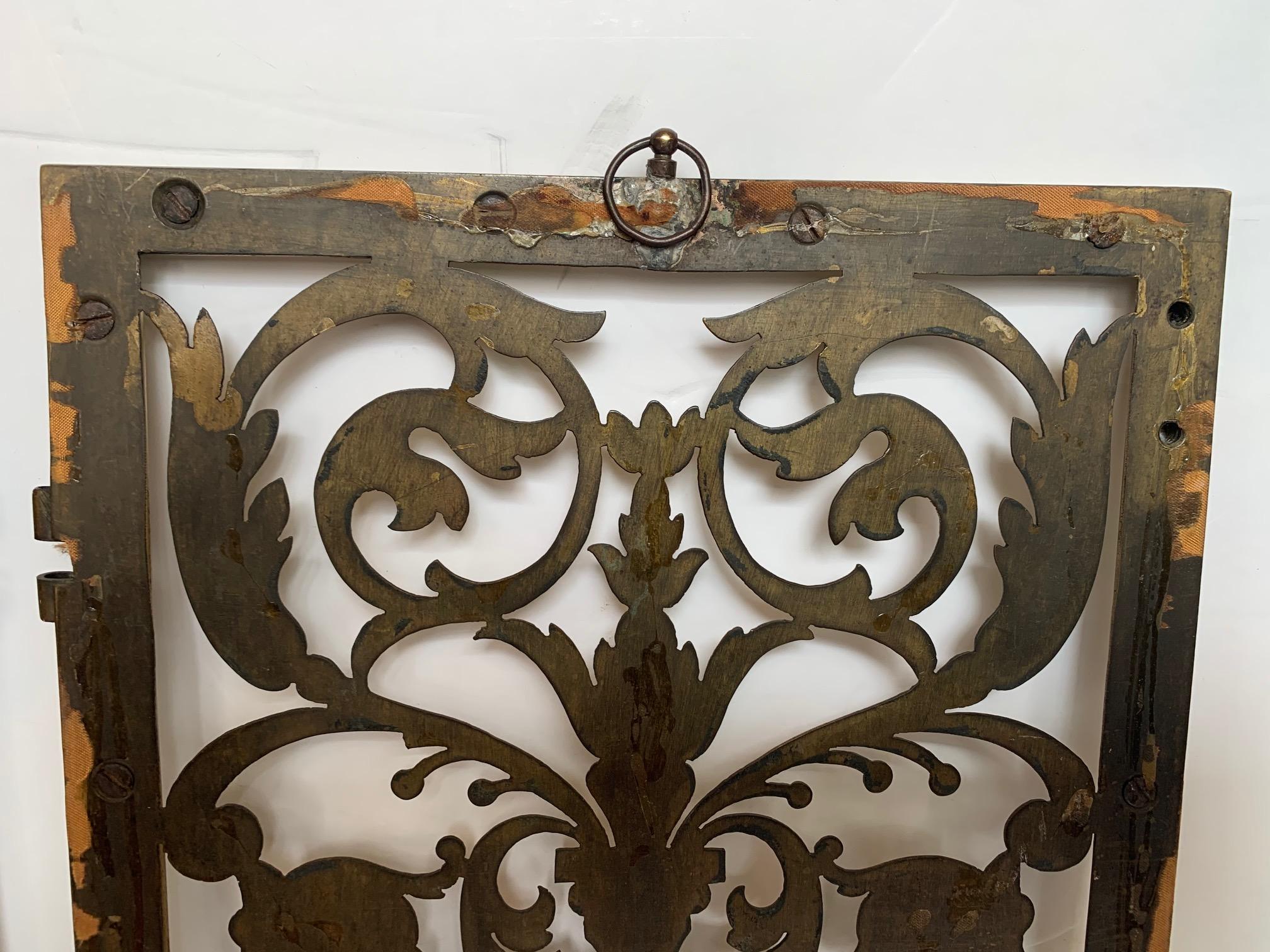 Stunning Pair of Vintage Pierced and Etched Brass Panels For Sale 8