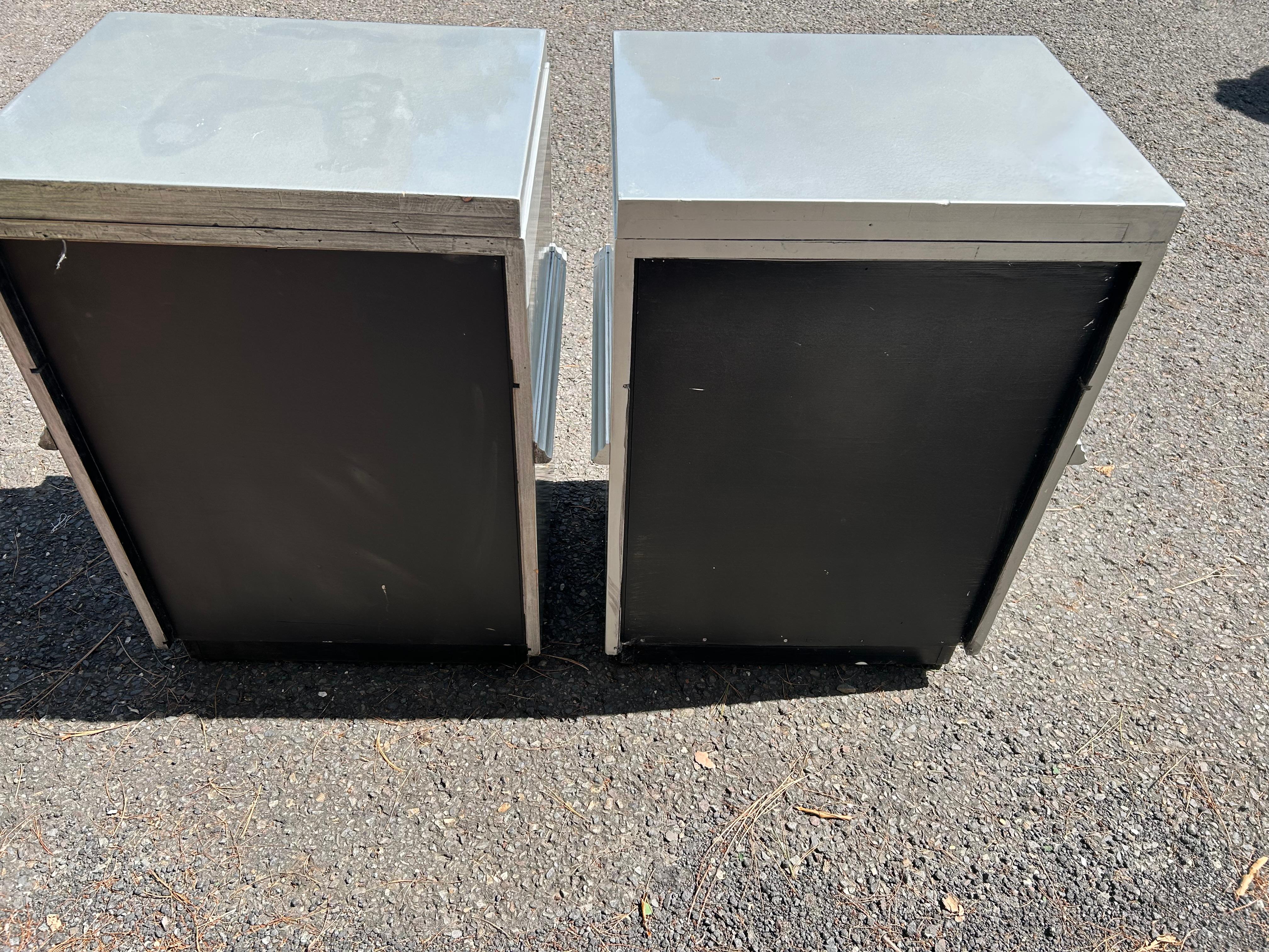 Stunning Pair Signed James Mont Silvered Night Stands Mid-Century Modern For Sale 5