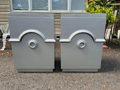 Stunning Pair Signed James Mont Silvered Night Stands Mid-Century Modern