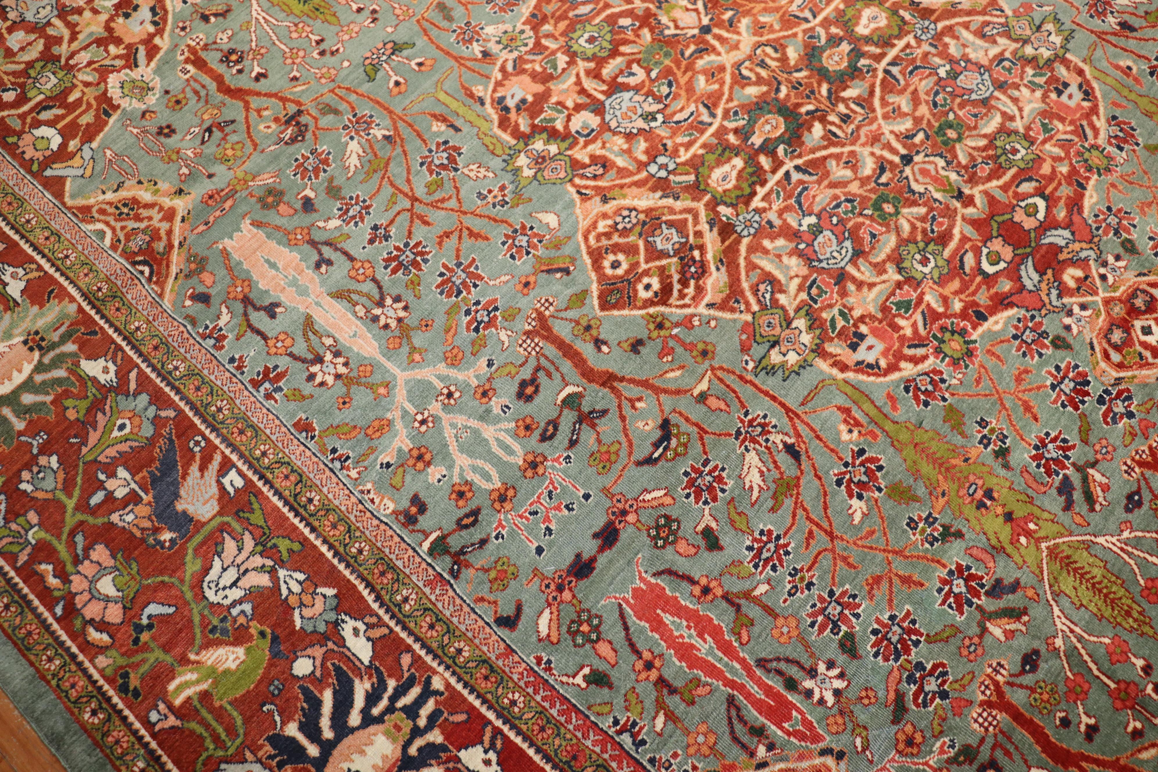 Stunning Paradise Motif Persian Ferehan Carpet  3