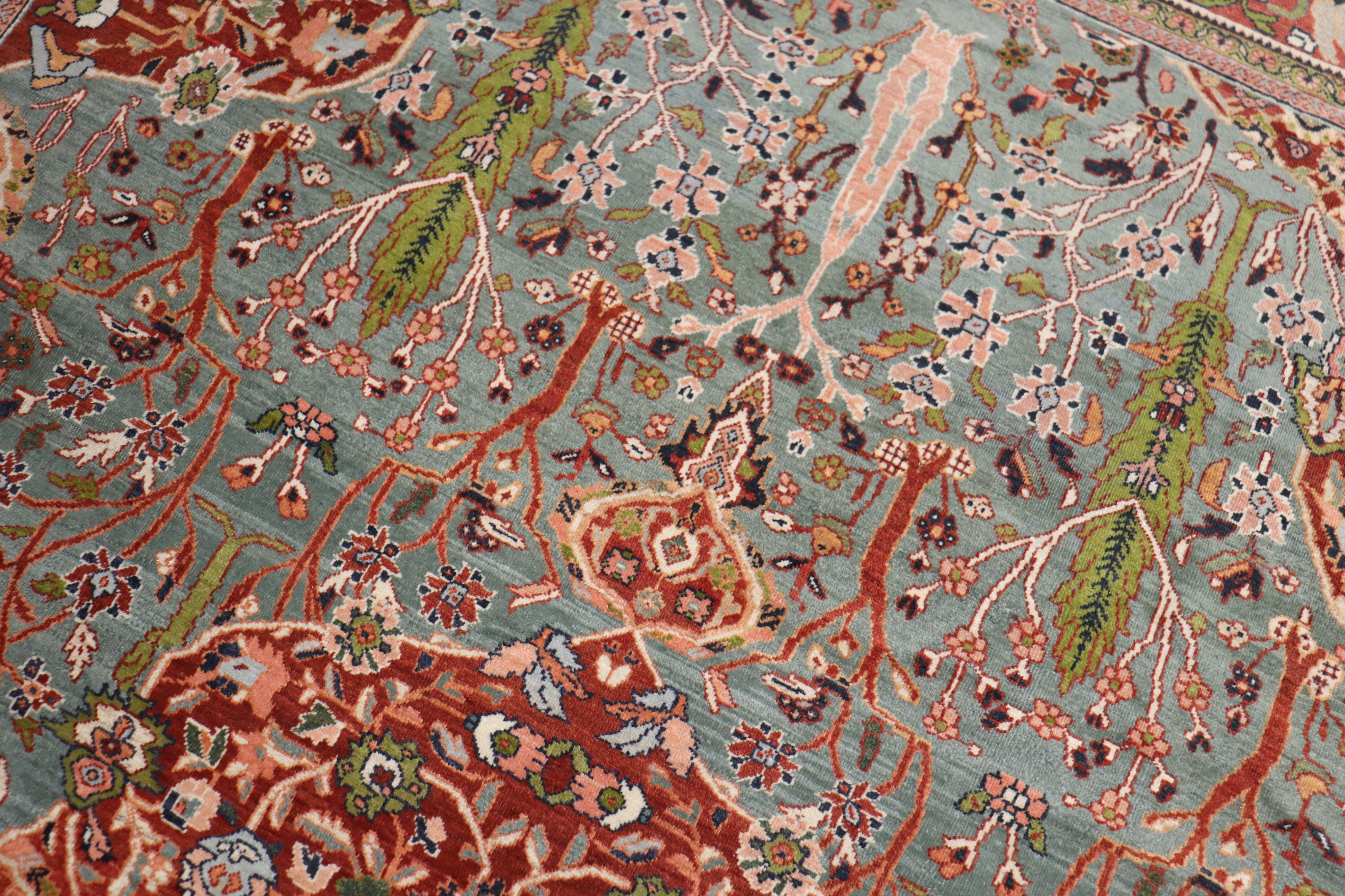 Stunning Paradise Motif Persian Ferehan Carpet  7