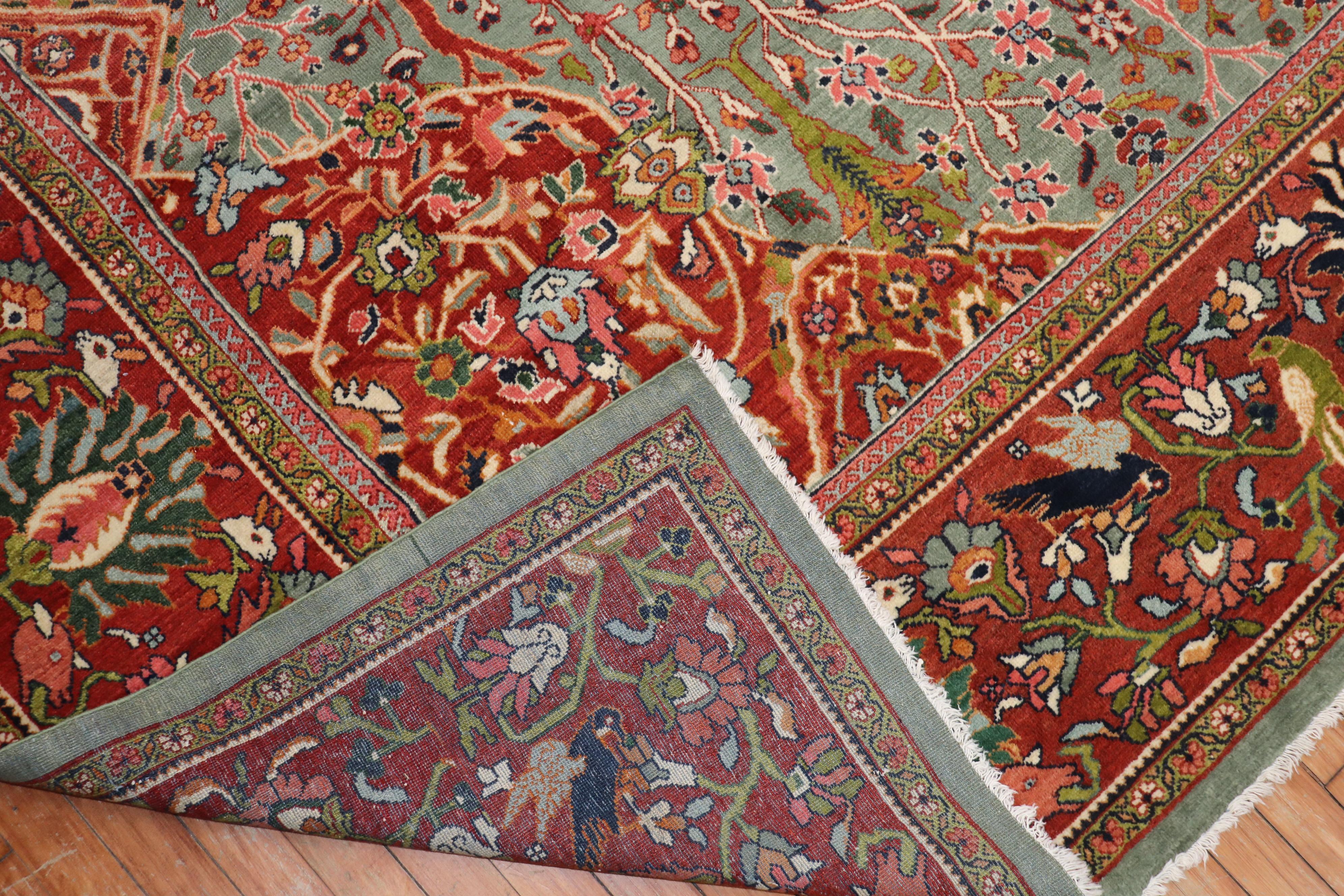 Stunning Paradise Motif Persian Ferehan Carpet  9