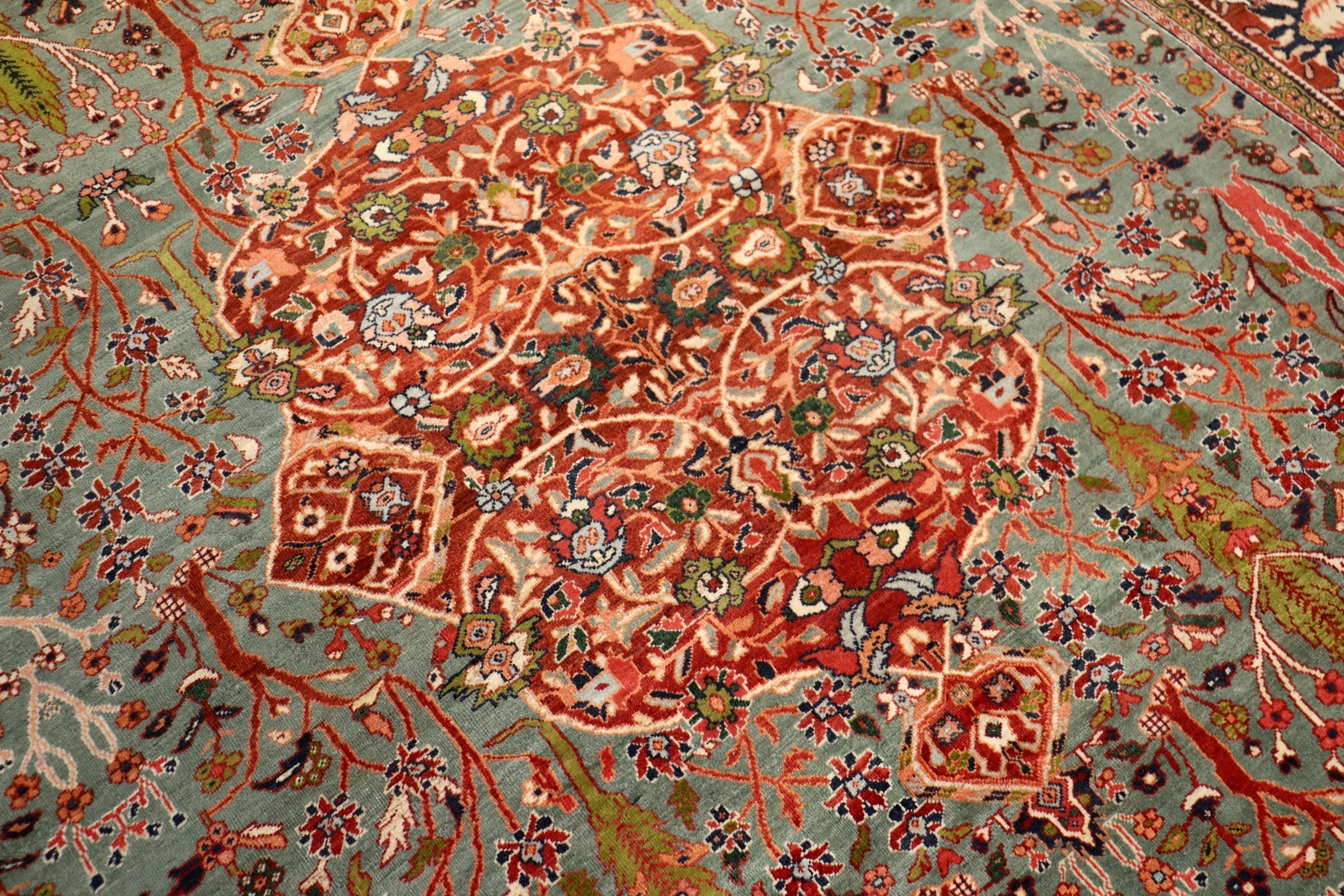20th Century Stunning Paradise Motif Persian Ferehan Carpet 