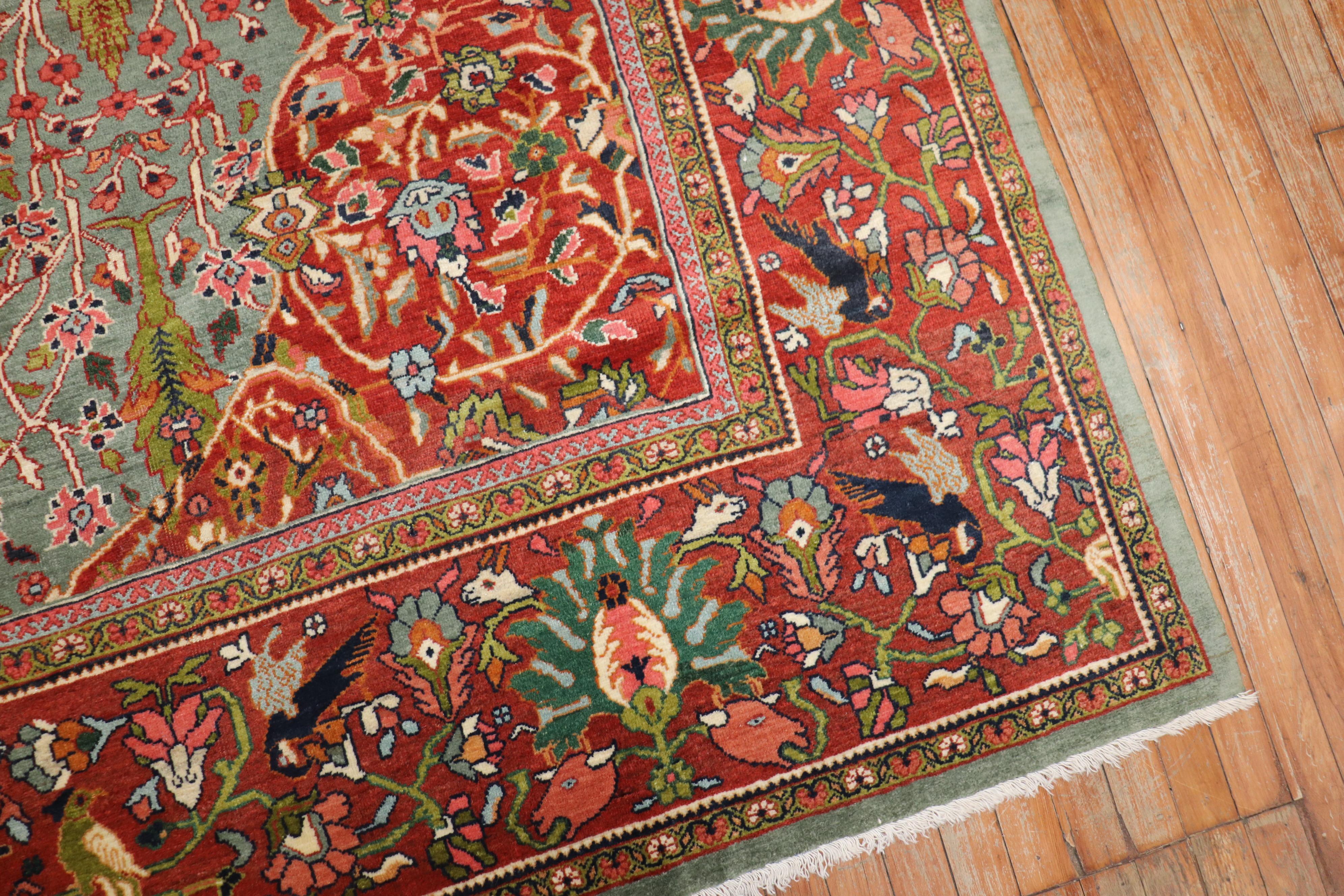 Stunning Paradise Motif Persian Ferehan Carpet  2