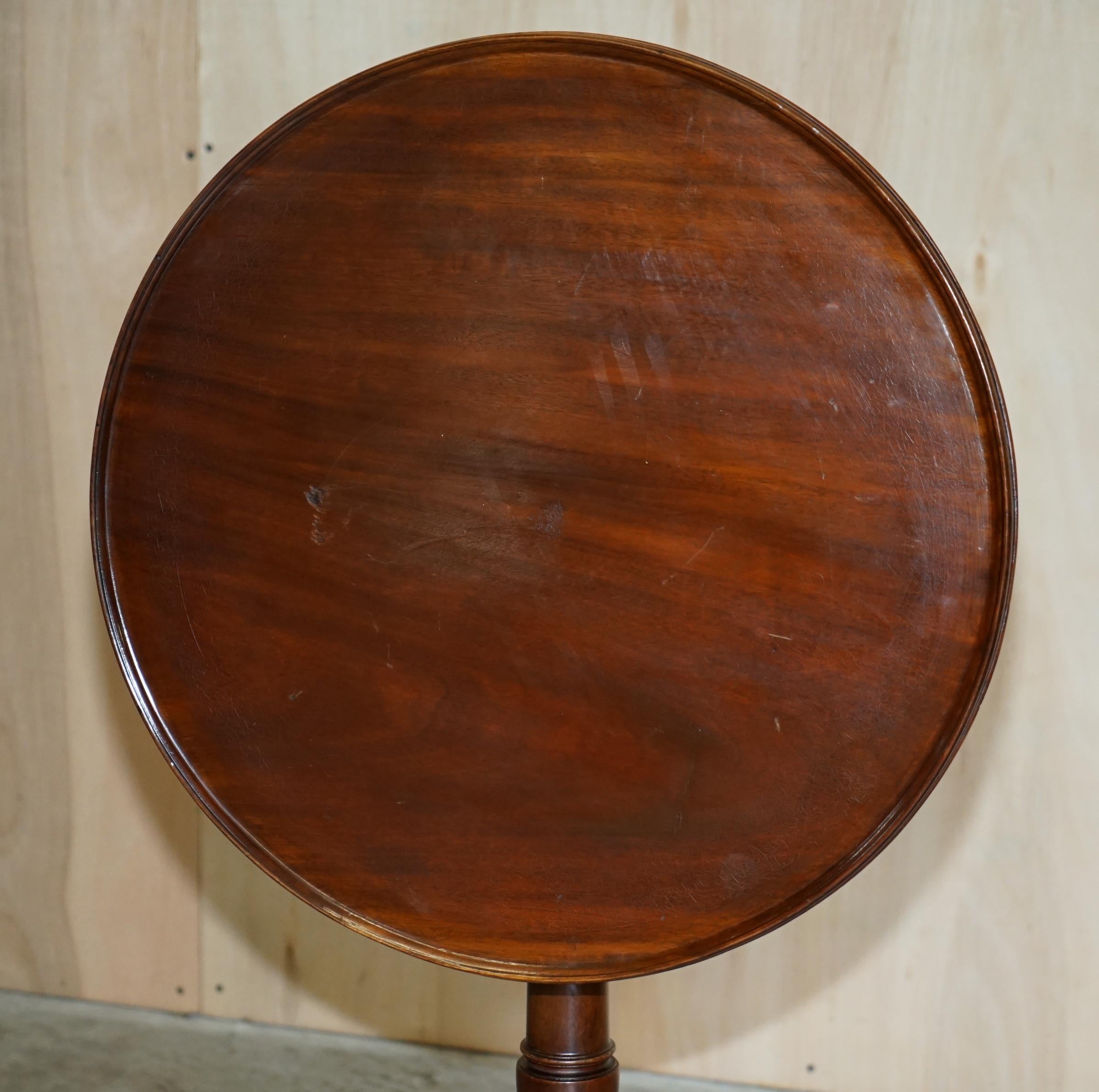 Hand-Crafted Stunning Patina Antique Georgian circa 1780 Hardwood Tilt Top Occasional Table For Sale