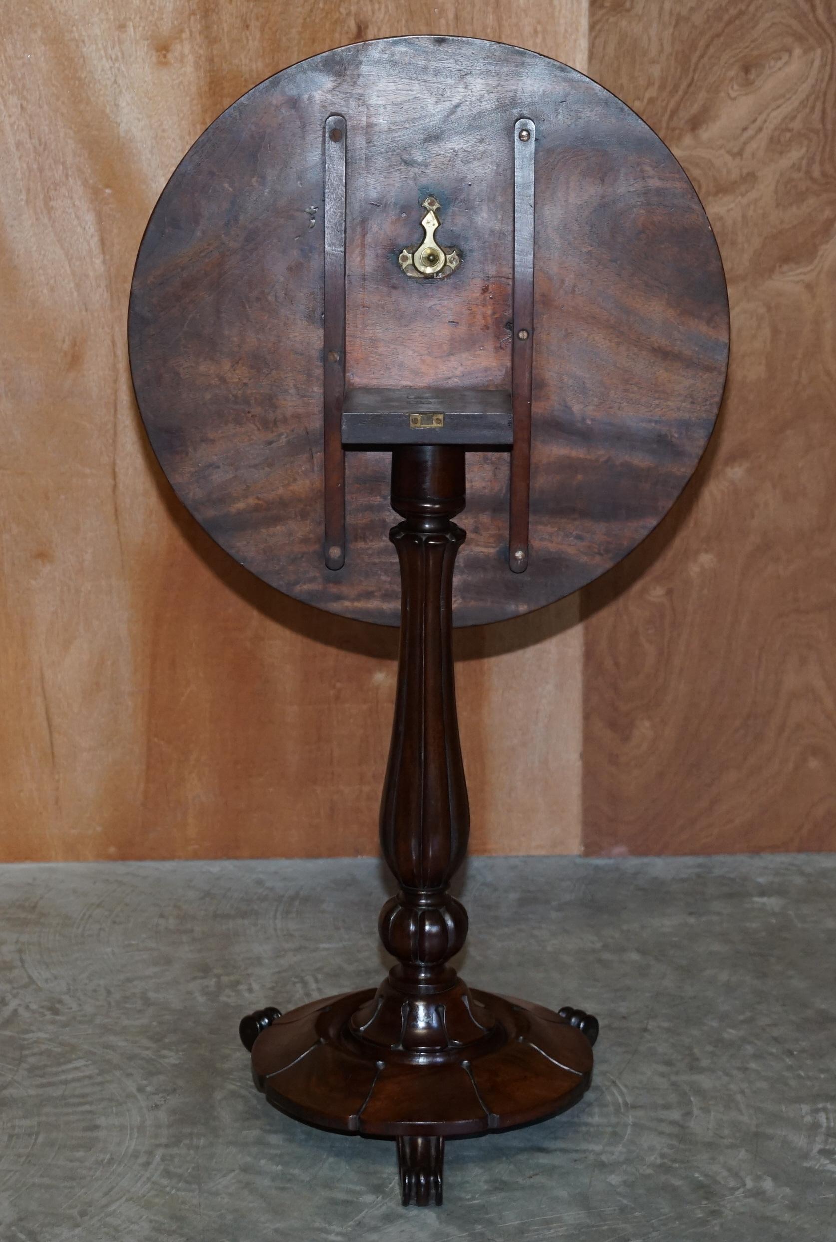 English Stunning Patina Antique William IV circa 1830 Hardwood Tilt Top Occasional Table For Sale