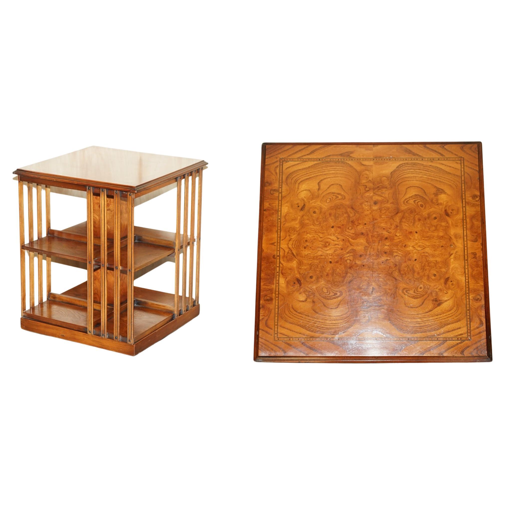 Pair Square Rotating Book Shelf End Tables For Sale at 1stDibs rotating book rack, rotating