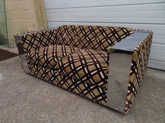 Stupefacente Paul Evans Chrome Loveseat Sofa Direzionale Mid-Century Modern