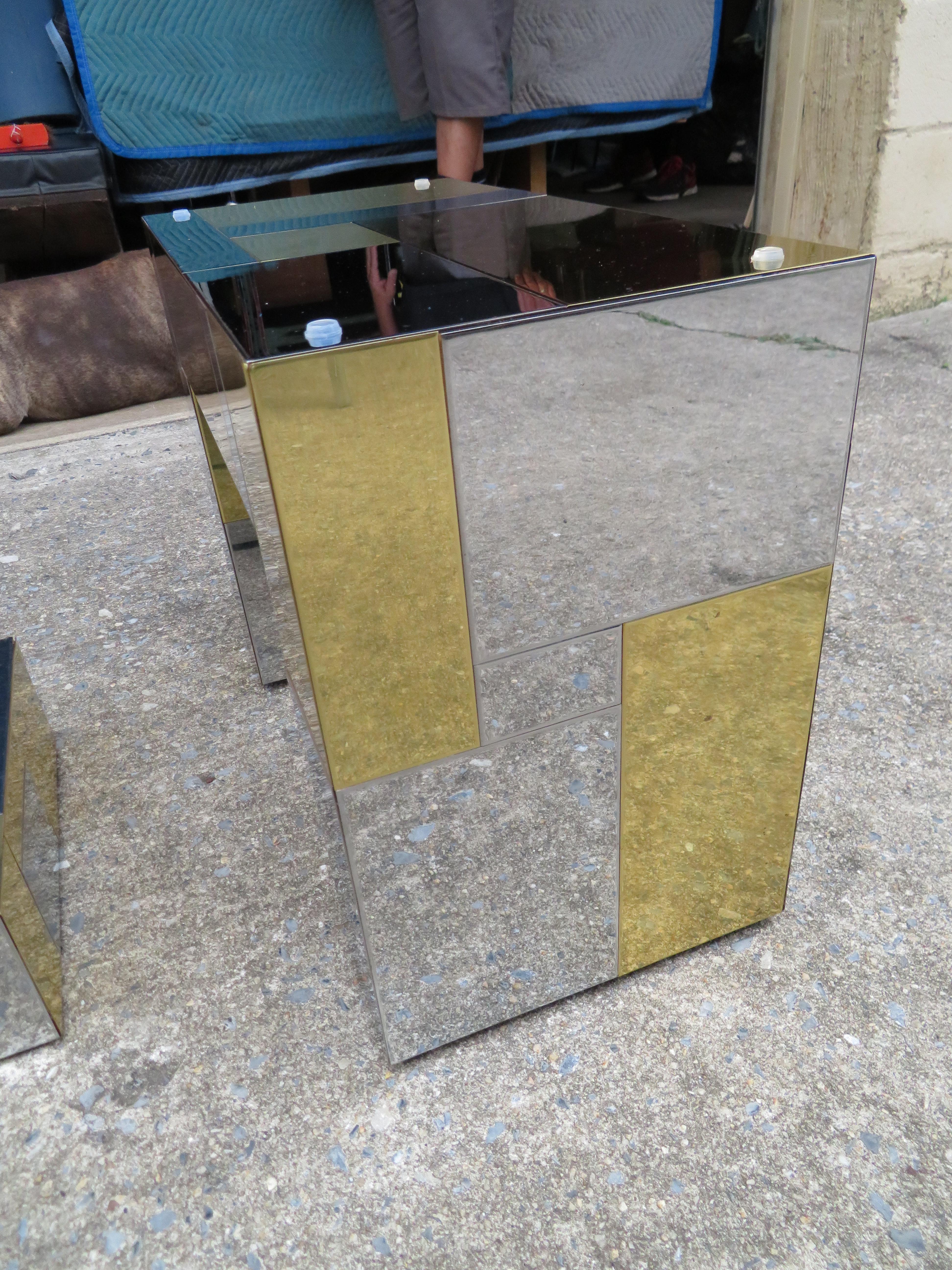 Stunning Paul Evans Cityscape Brass Chrome Patchwork Coffee Table Directional For Sale 2