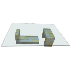 Stunning Paul Evans Cityscape Brass Chrome Patchwork Coffee Table Directional