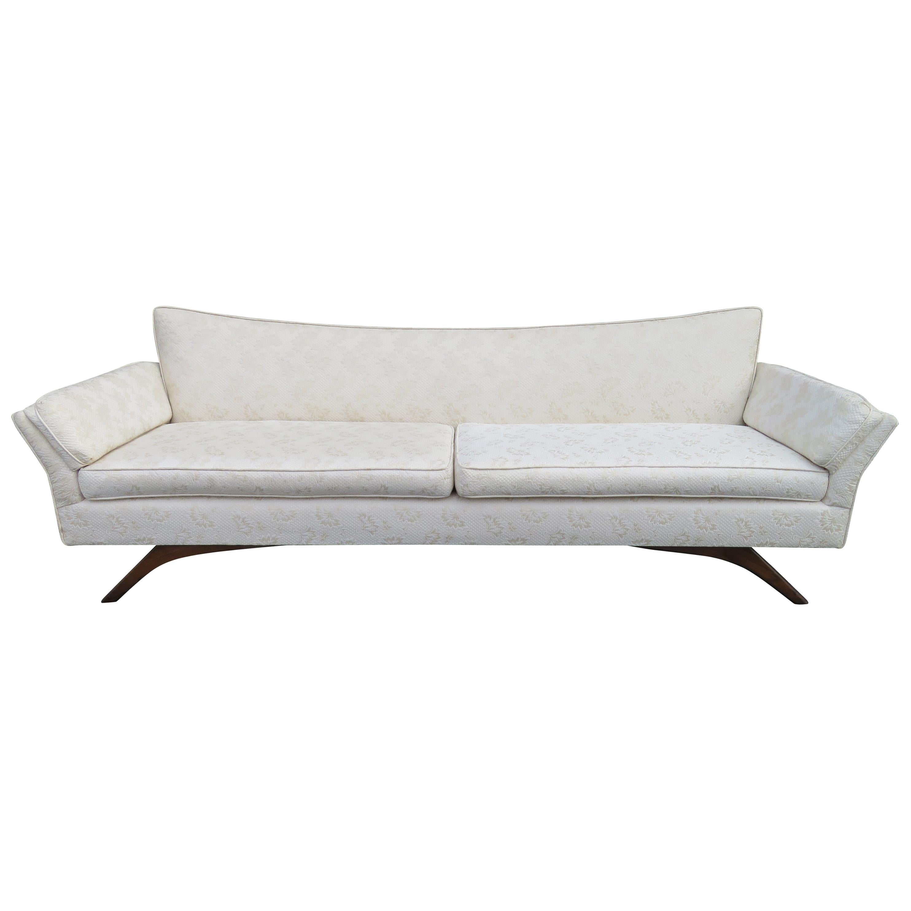 Stunning Paul McCobb Style Bowtie Design Sofa Splayed Leg Midcentury