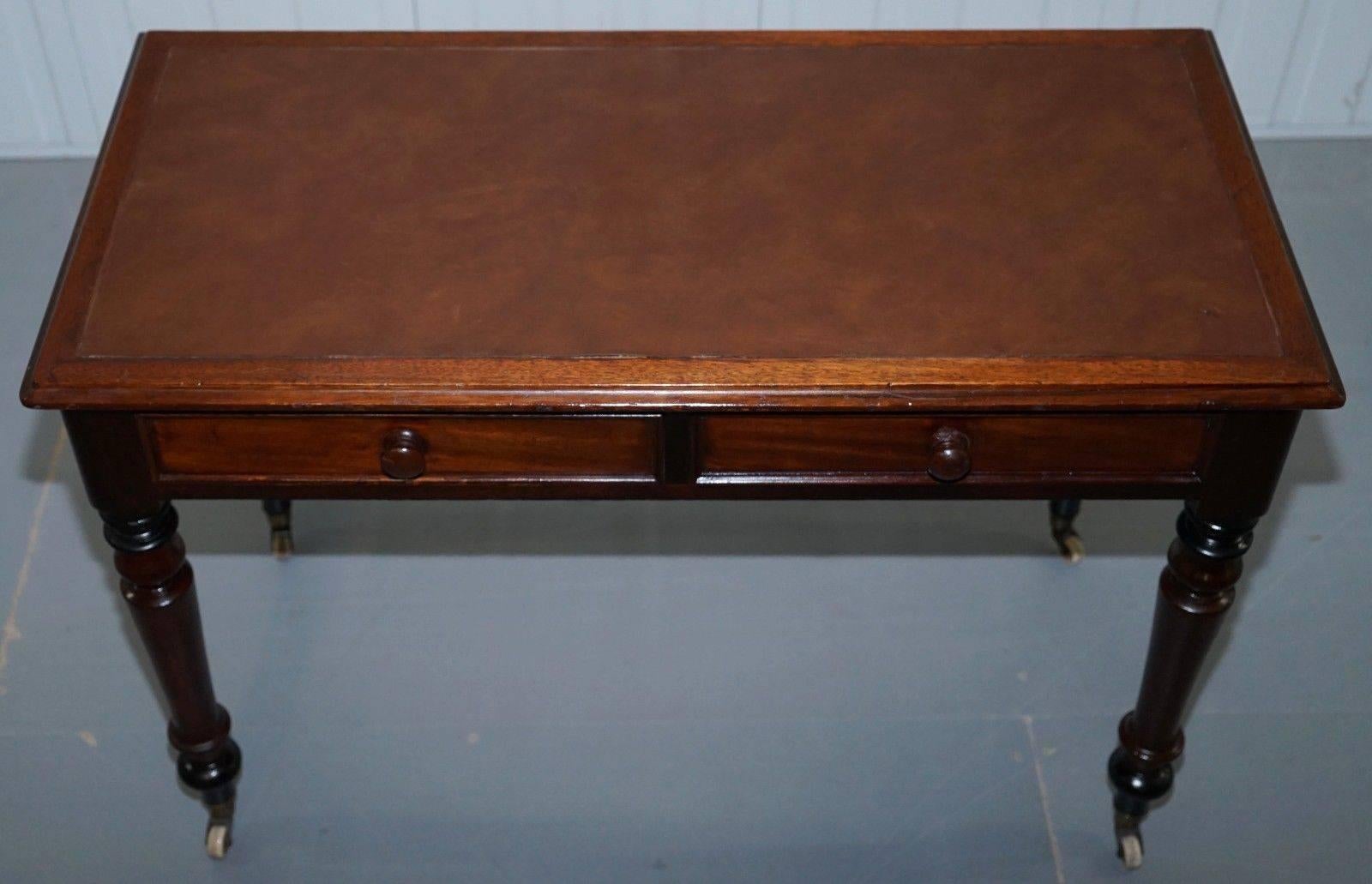 British Stunning Period Victorian Mahogany Writing Desk 1860 Lovely Function Piece