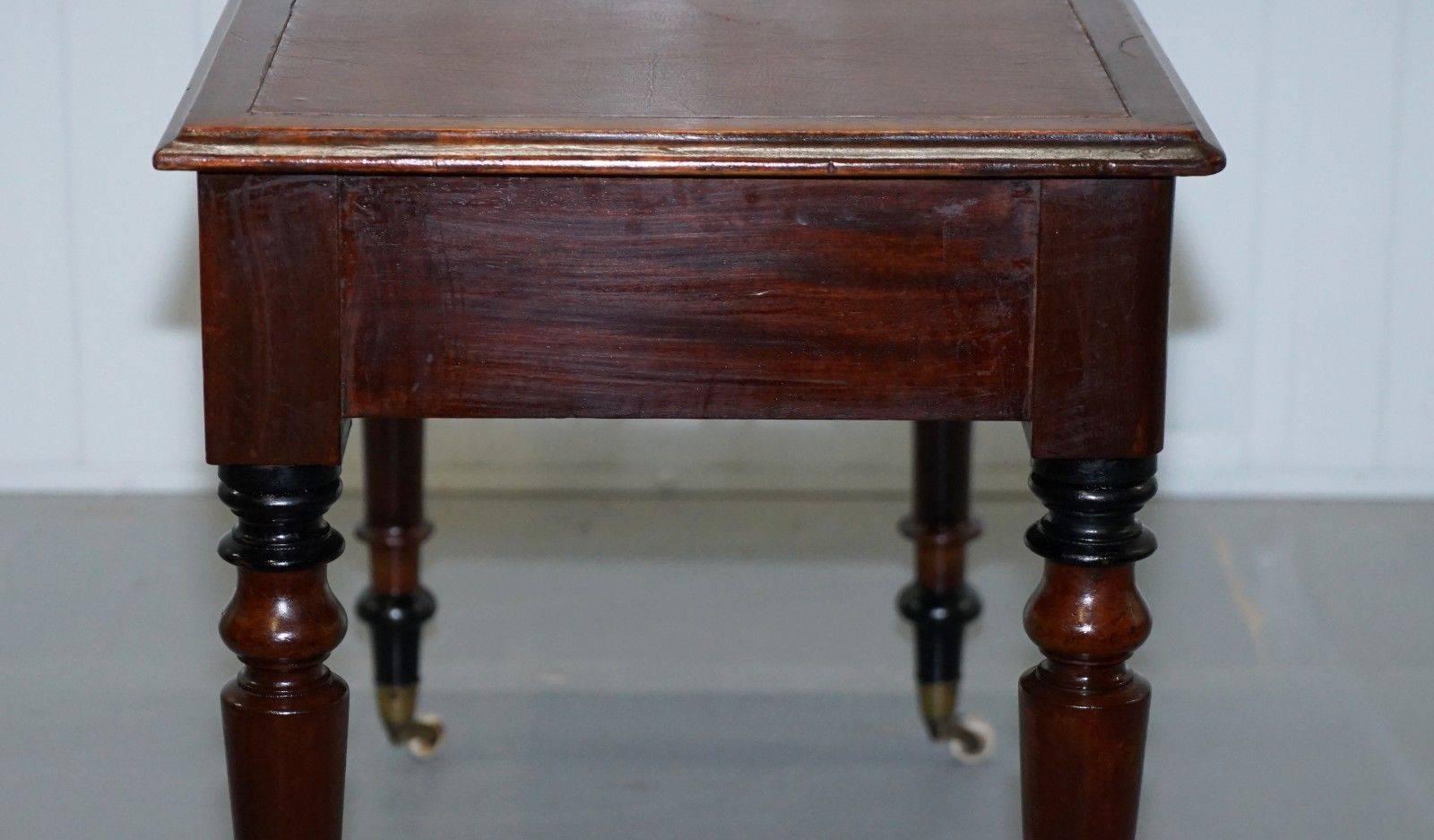 Stunning Period Victorian Mahogany Writing Desk 1860 Lovely Function Piece 2