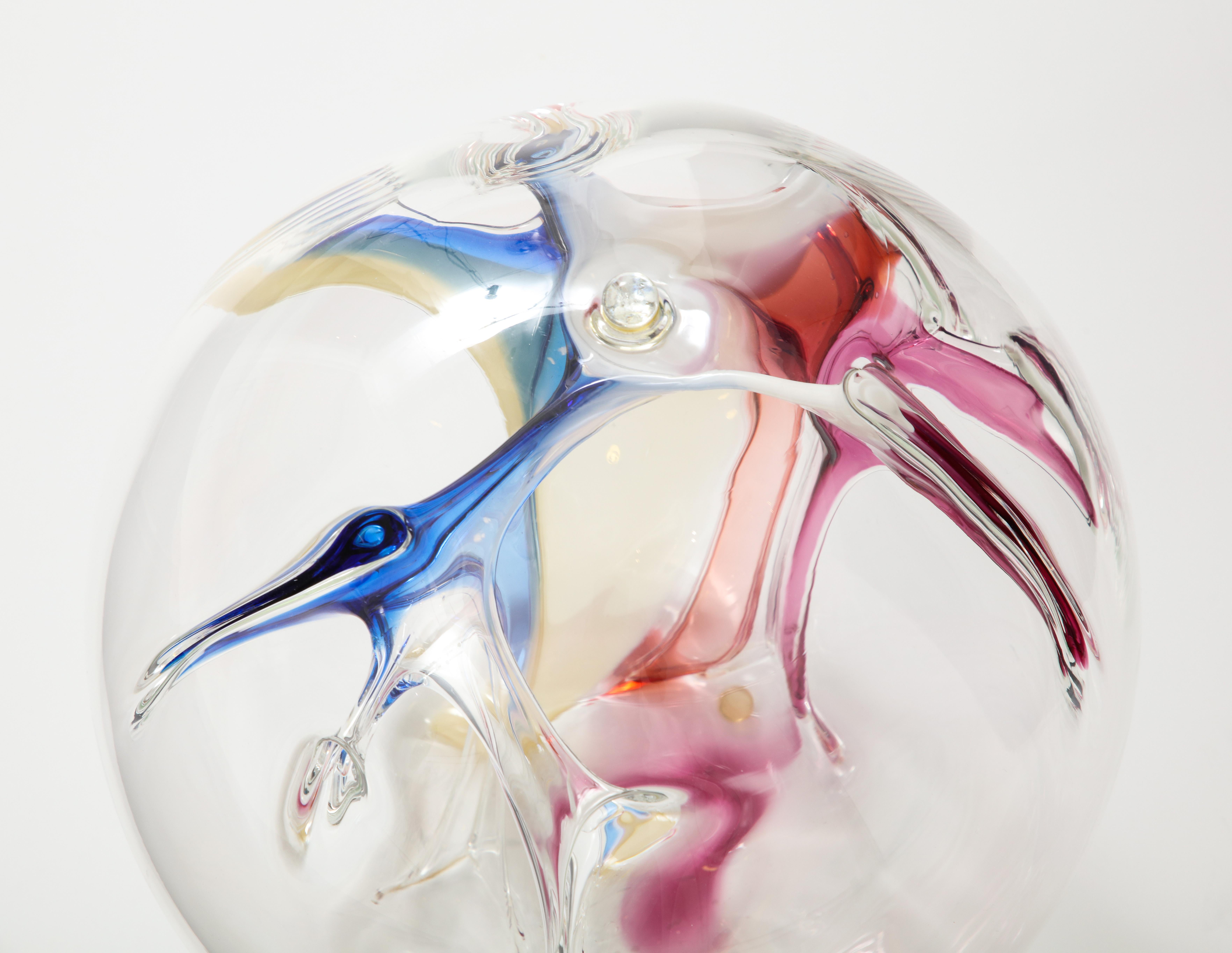 Stunning Peter Bramhall Glass Orb Sculpture 3