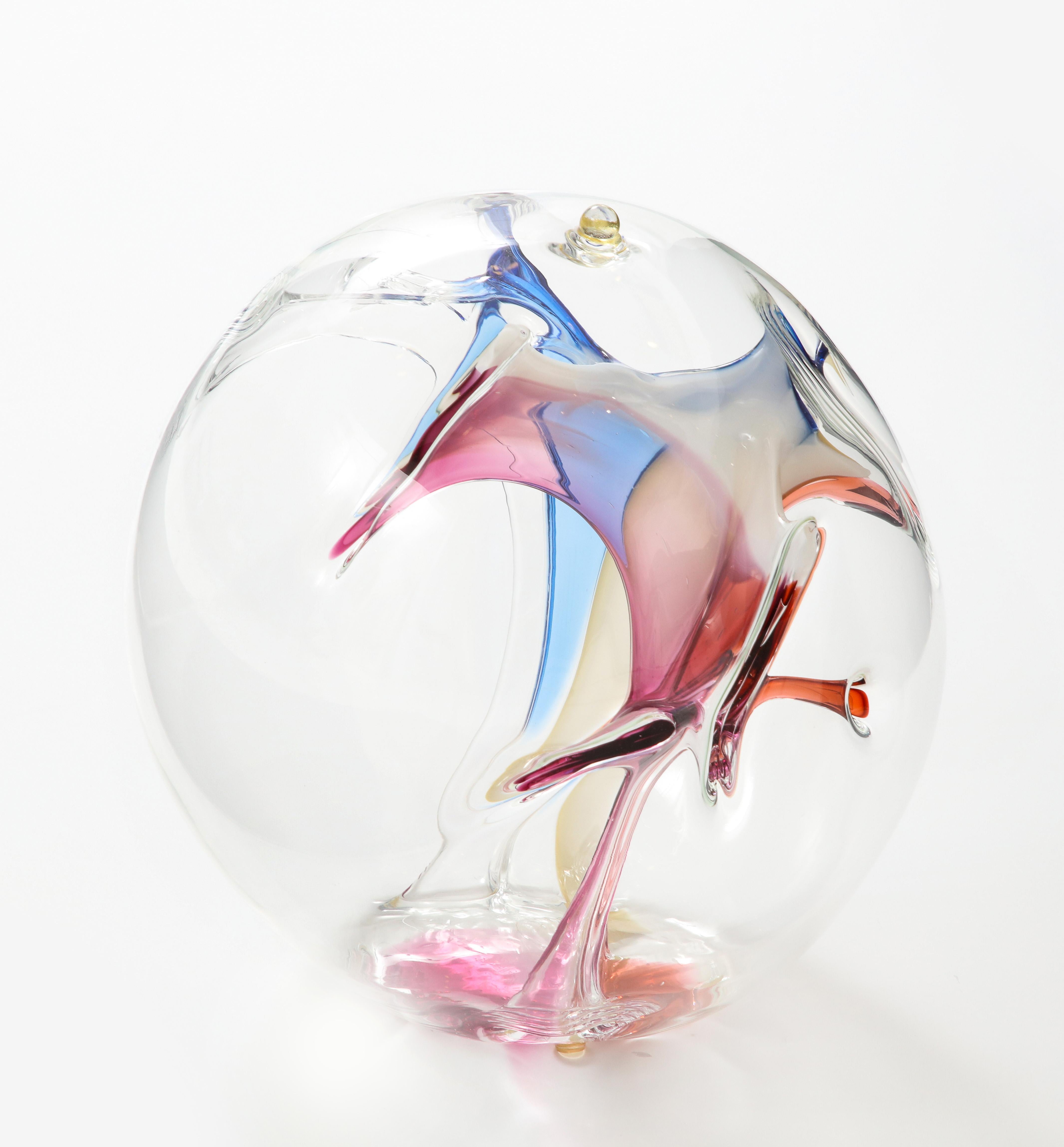 Late 20th Century Stunning Peter Bramhall Glass Orb Sculpture For Sale