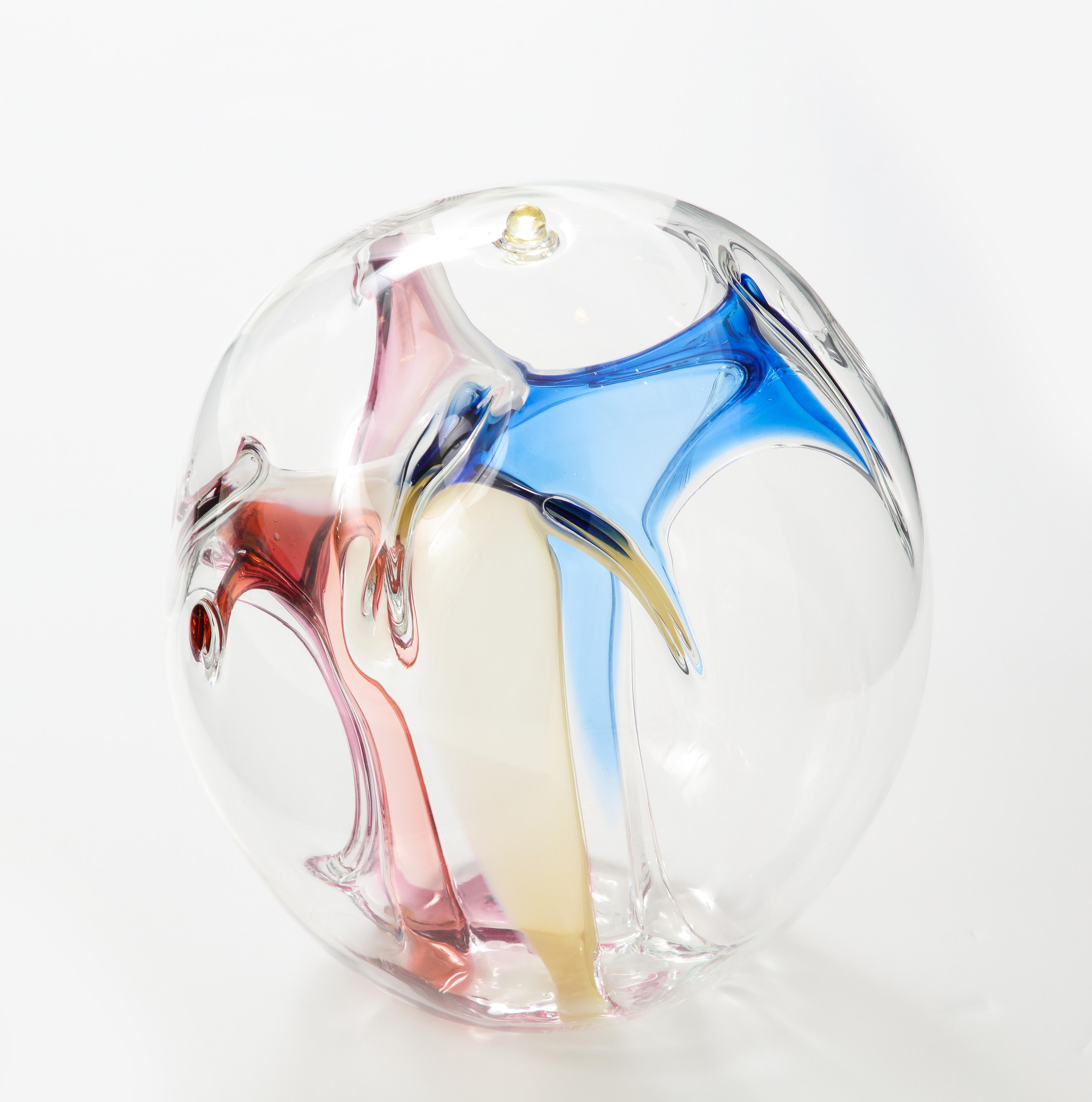 Stunning Peter Bramhall Glass Orb Sculpture For Sale 2