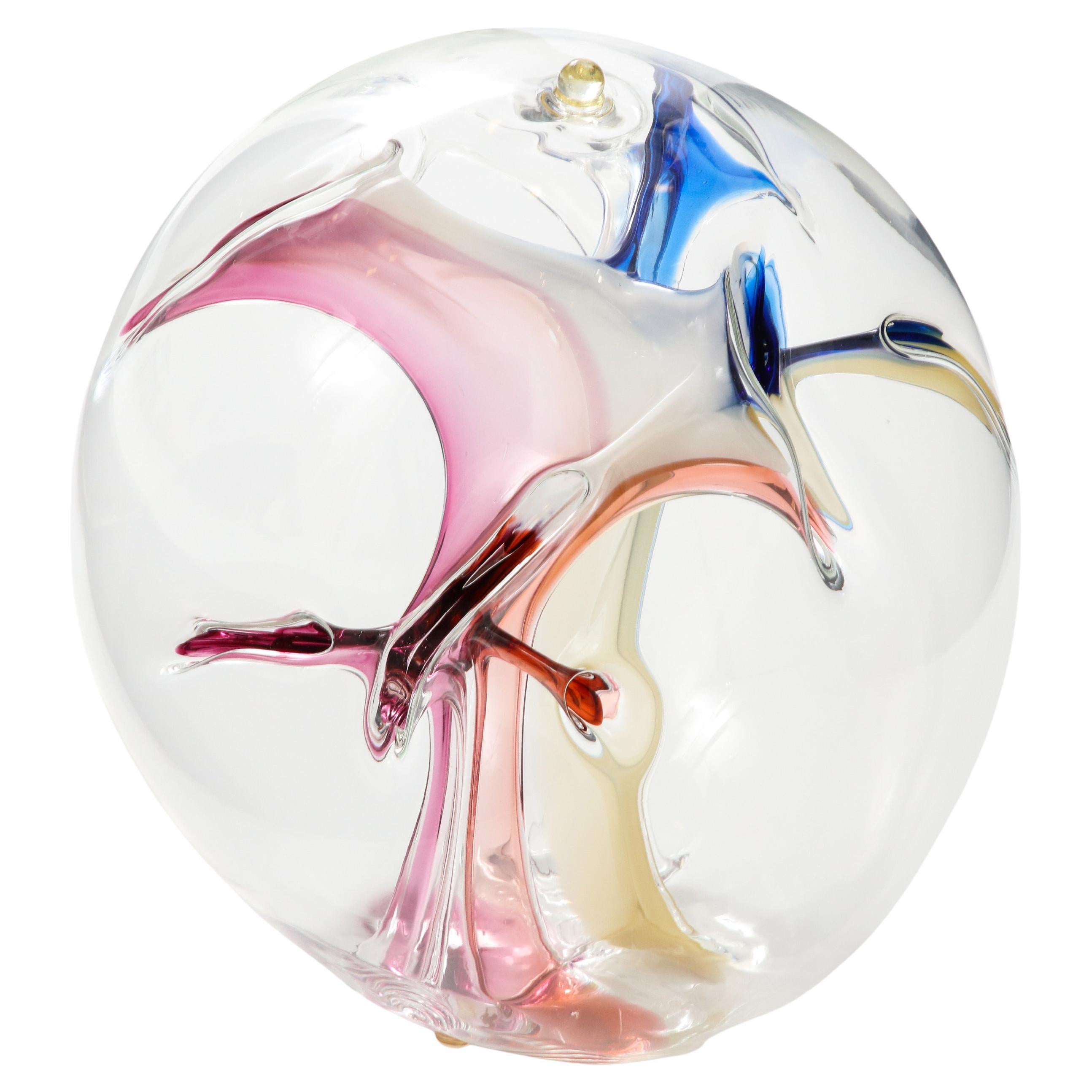 Stunning Peter Bramhall Glass Orb Sculpture For Sale