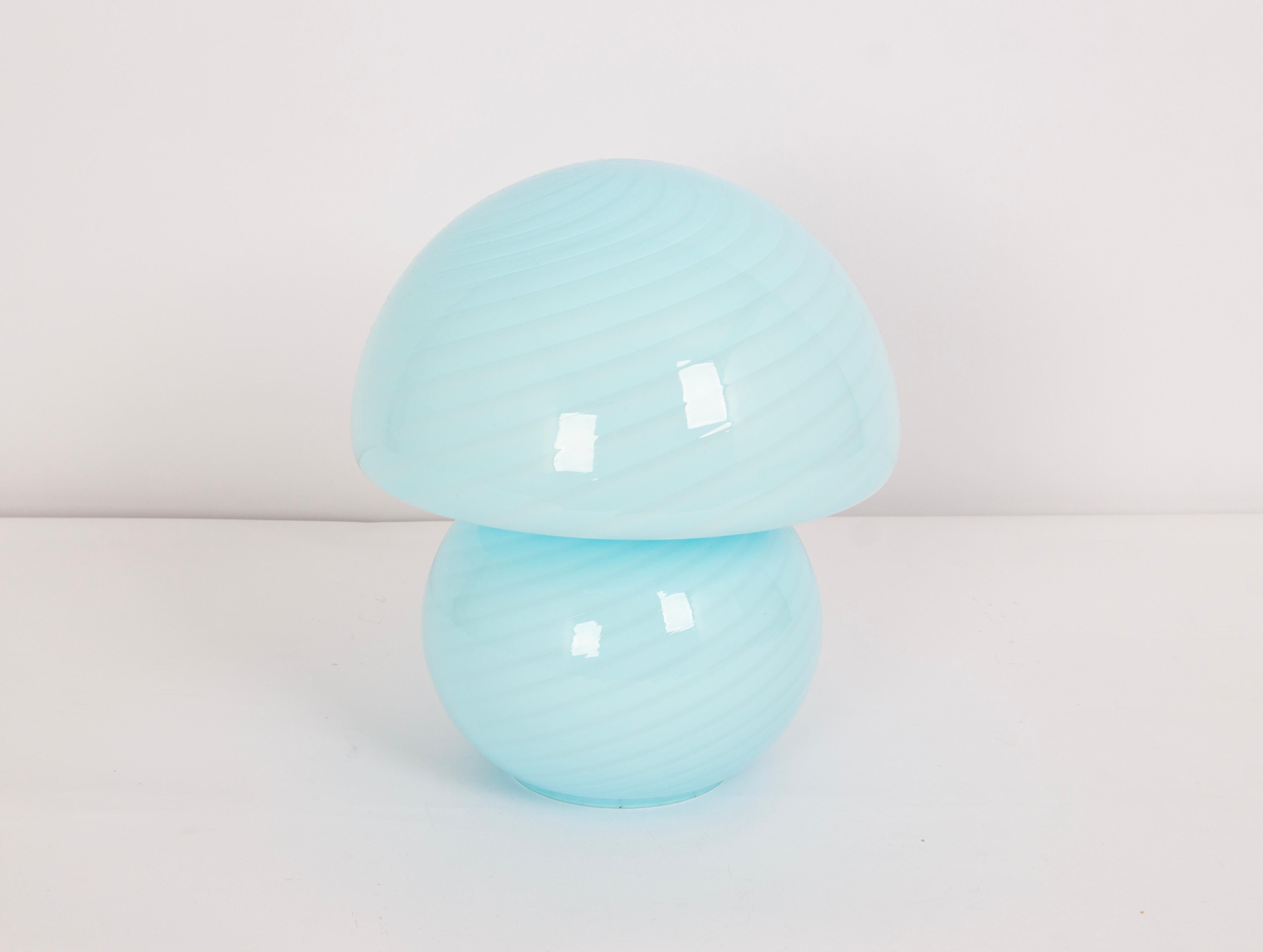 Italian Stunning petite Blue Glass Table Lamp by Vetri Murano, Italy, 1970s