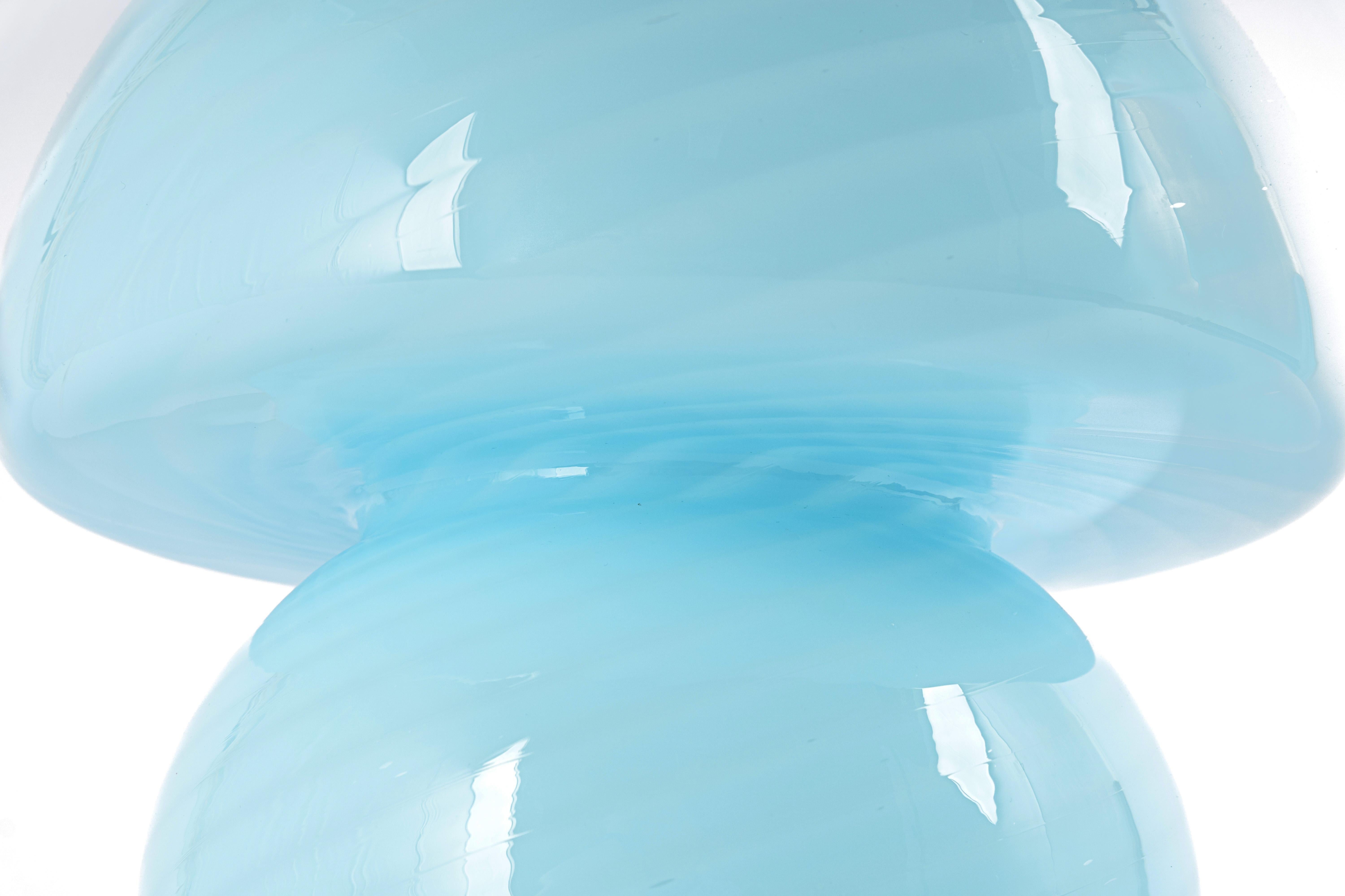 Murano Glass Stunning petite Blue Glass Table Lamp by Vetri Murano, Italy, 1970s