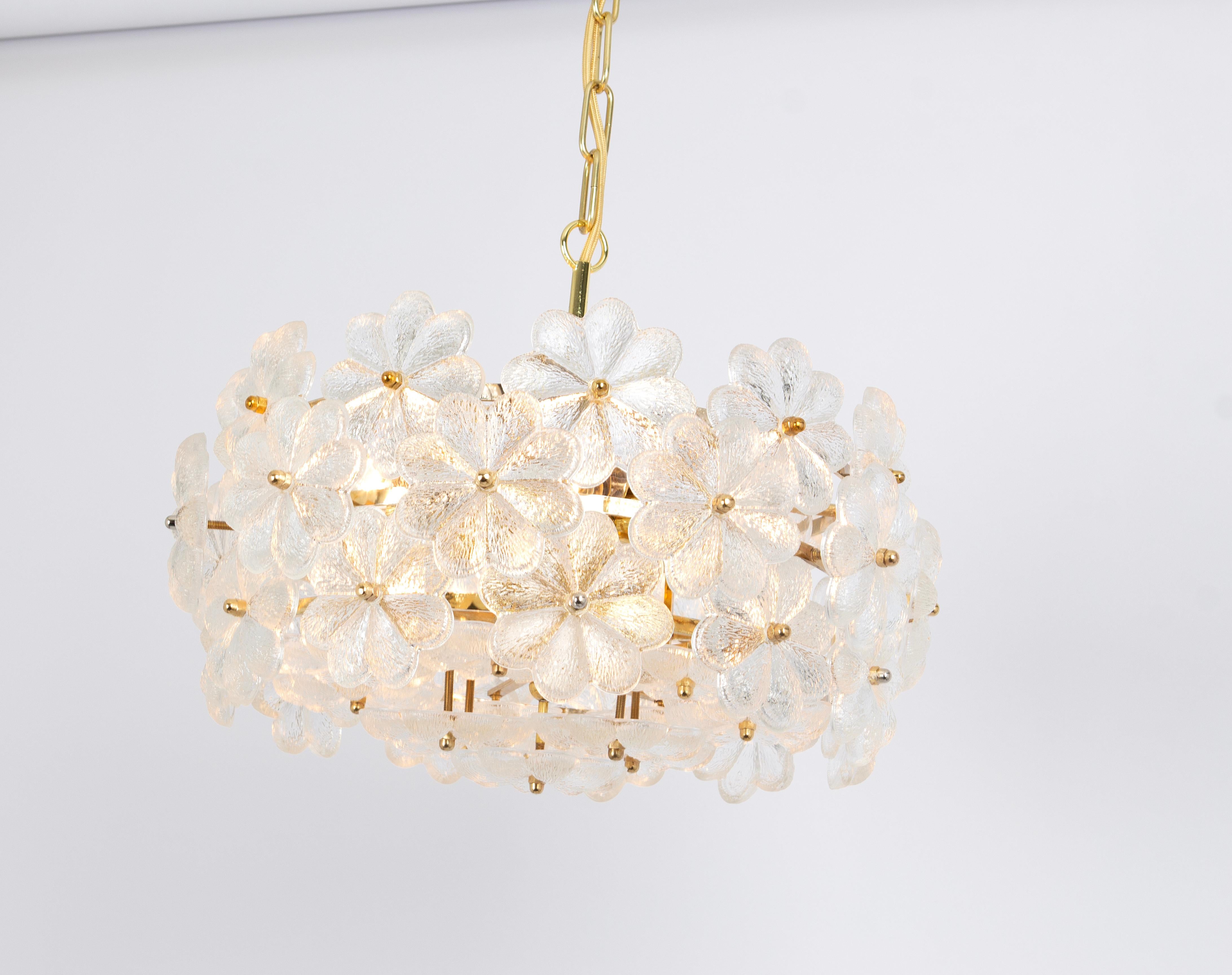 Late 20th Century 1 of 2 Stunning Petite Murano Glass Chandelier by Ernst Palme, Germany, 1970s For Sale
