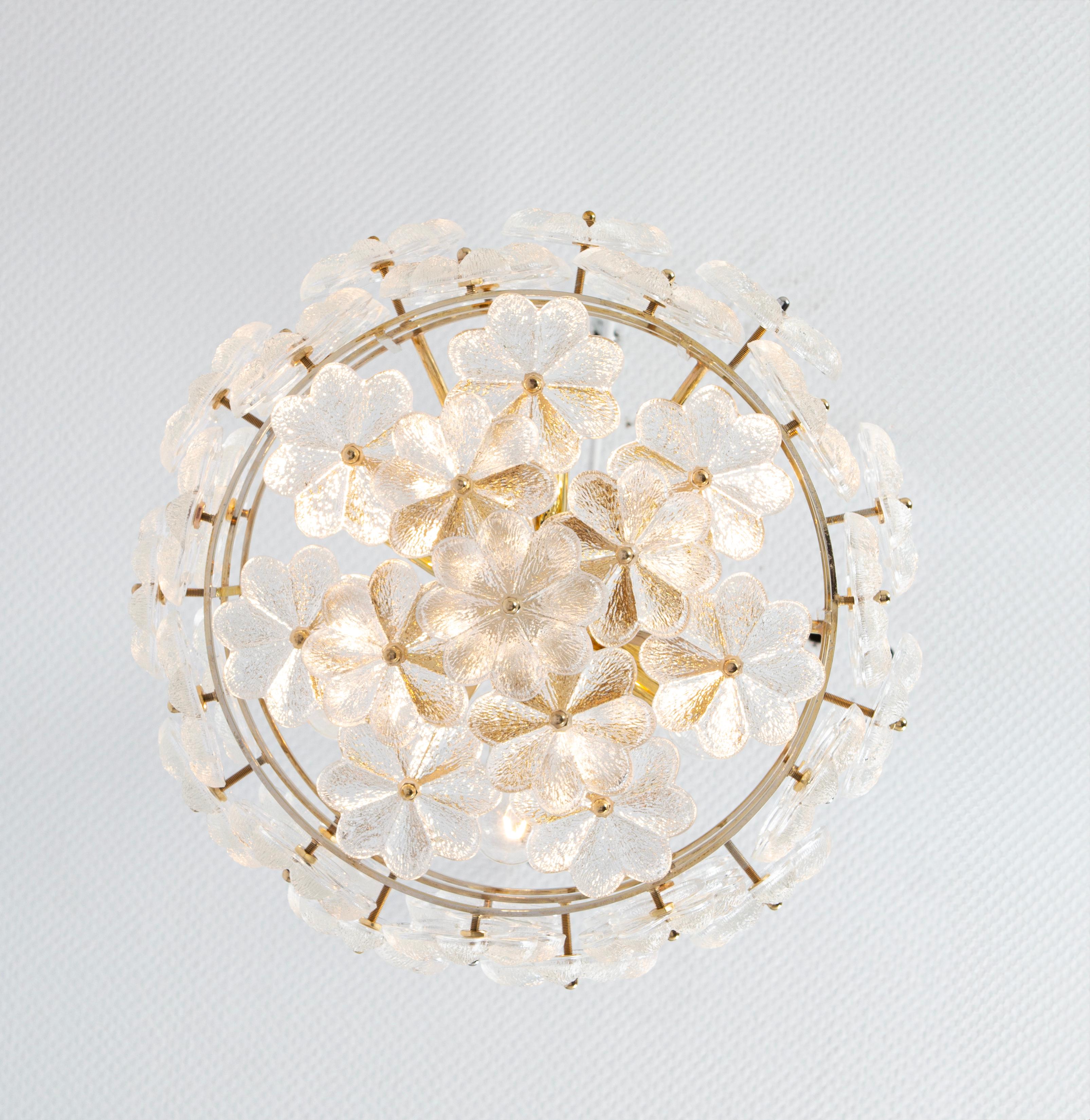 1 of 2 Stunning Petite Murano Glass Chandelier by Ernst Palme, Germany, 1970s For Sale 1