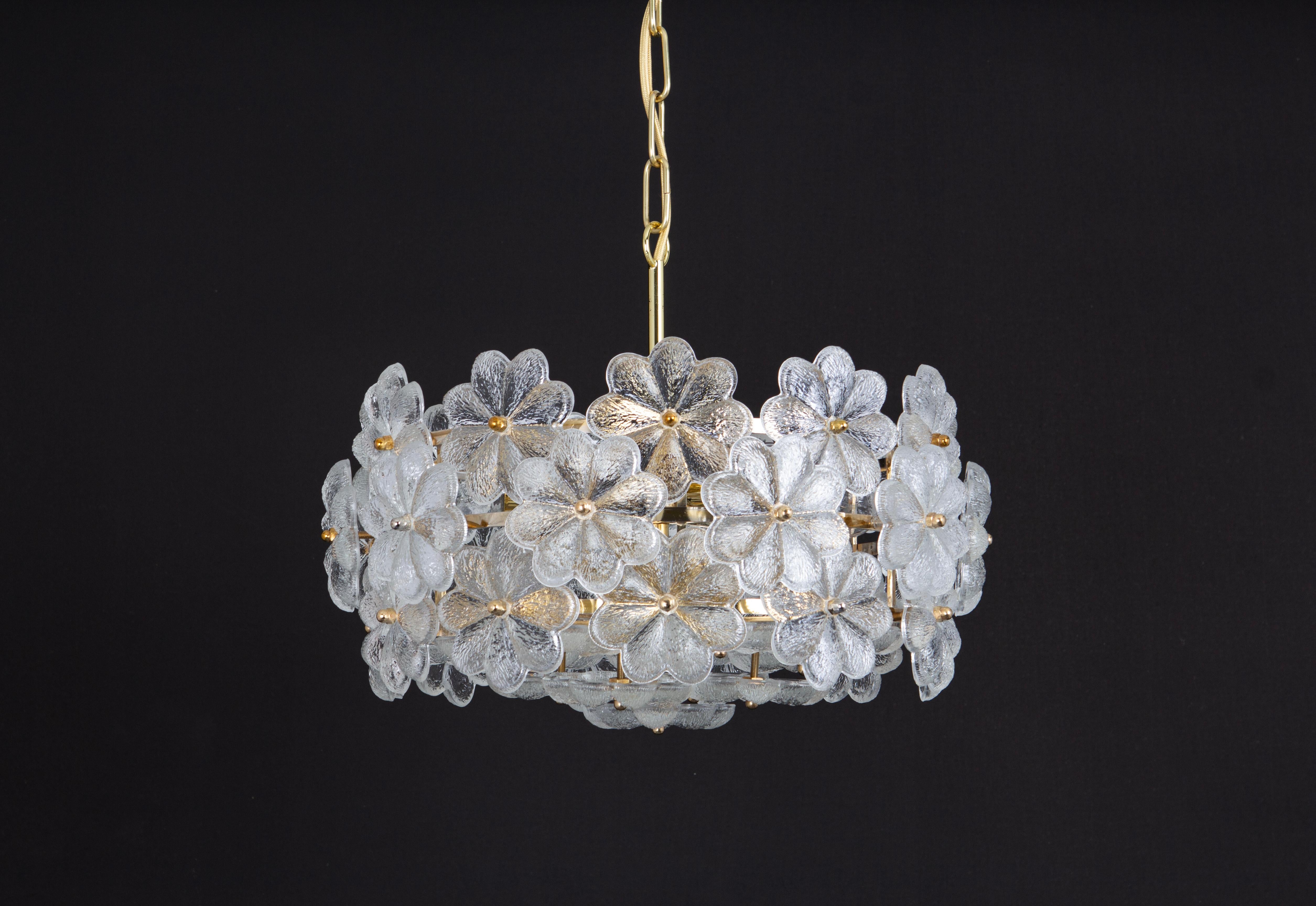 1 of 2 Stunning Petite Murano Glass Chandelier by Ernst Palme, Germany, 1970s For Sale 2