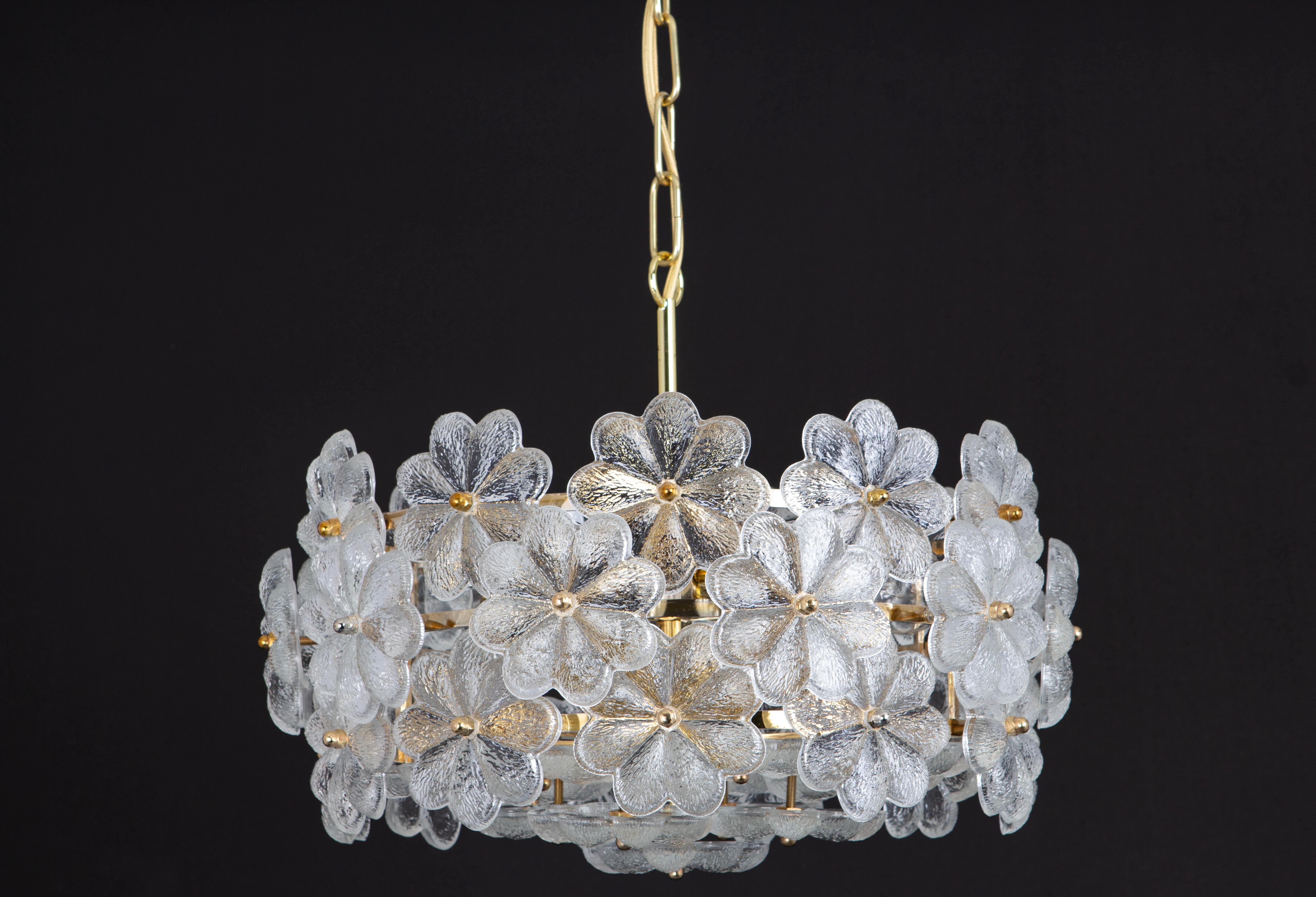 1 of 2 Stunning Petite Murano Glass Chandelier by Ernst Palme, Germany, 1970s For Sale 3
