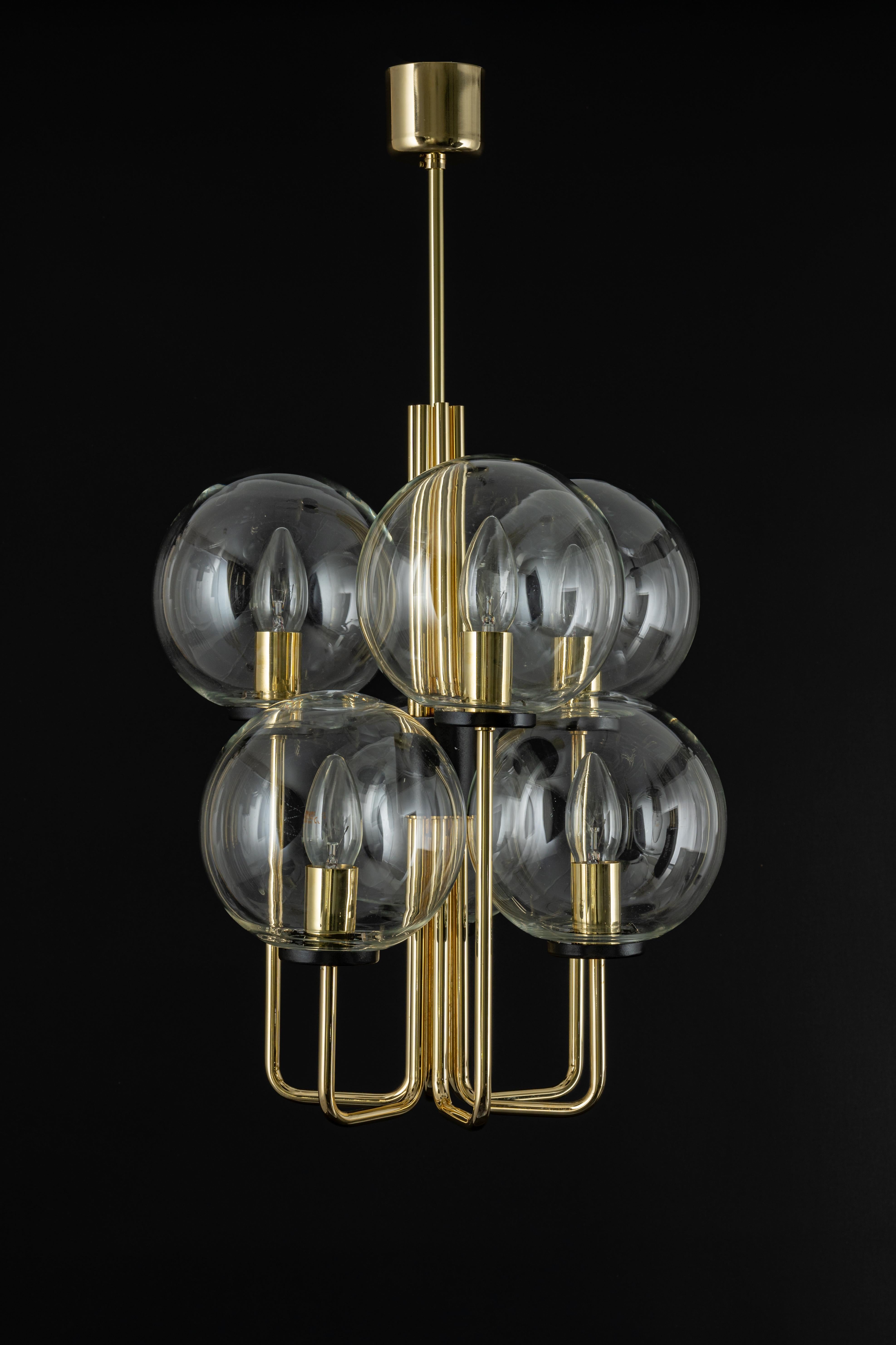 Stunning Petite Sciolari Style Brass Pendant Light, Germany, 1970s In Good Condition For Sale In Aachen, NRW