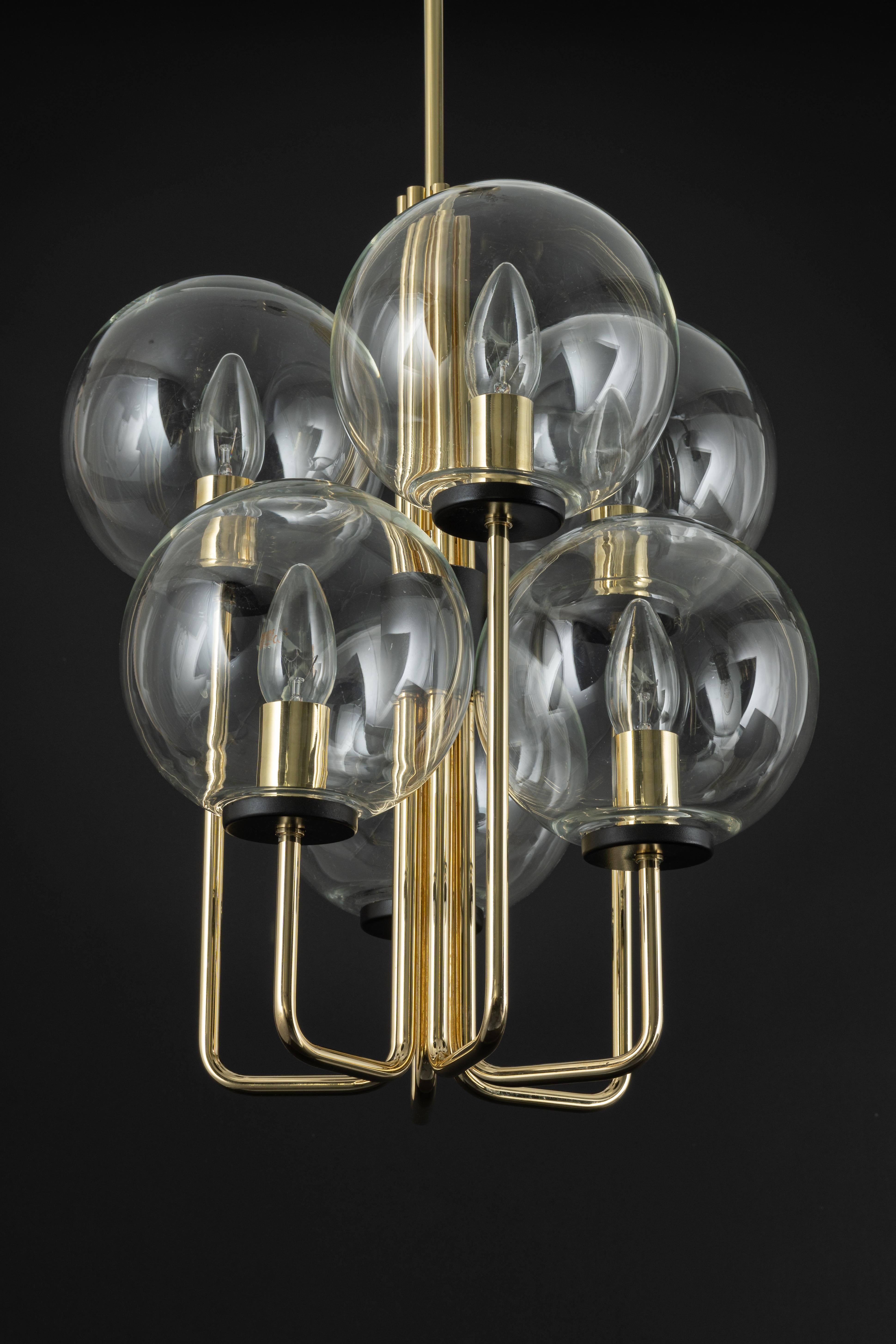 Late 20th Century Stunning Petite Sciolari Style Brass Pendant Light, Germany, 1970s For Sale
